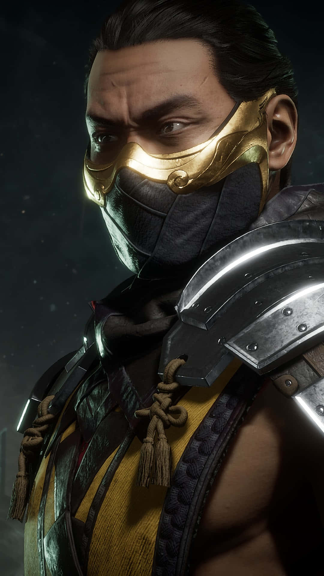 Mortal Kombat Scorpion, golden armor, dark fabric, Full HD Phone Wallpaper
