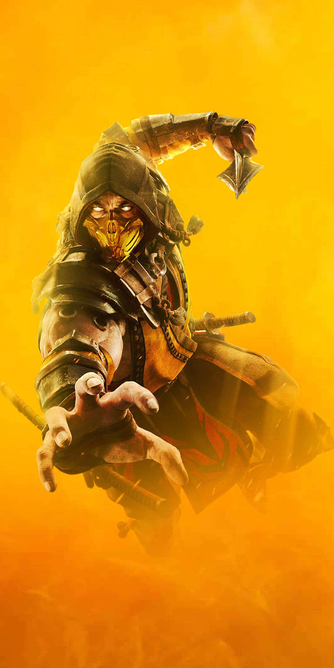 Mortal Kombat Scorpion, masked ninja warrior, dark armor, Full HD Phone Wallpaper