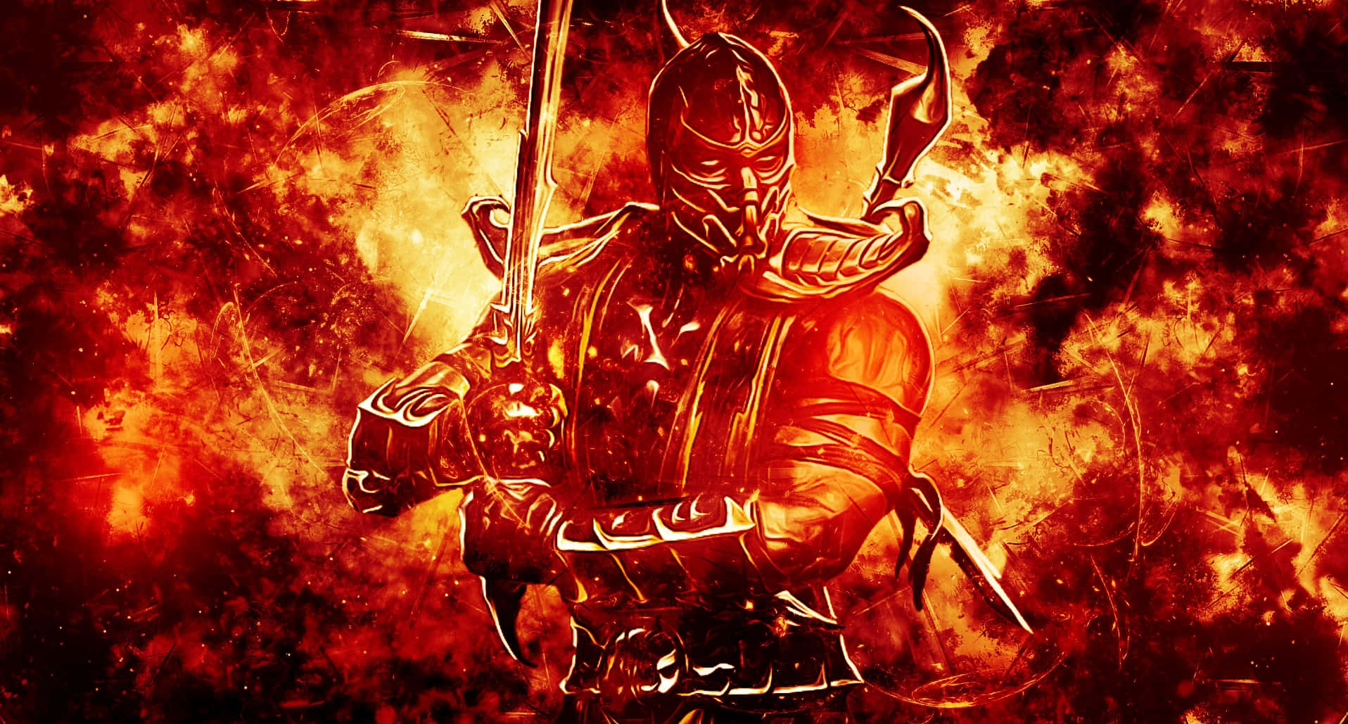 Mortal Kombat Scorpion, masked warrior, ornate armor, HD Desktop Wallpaper