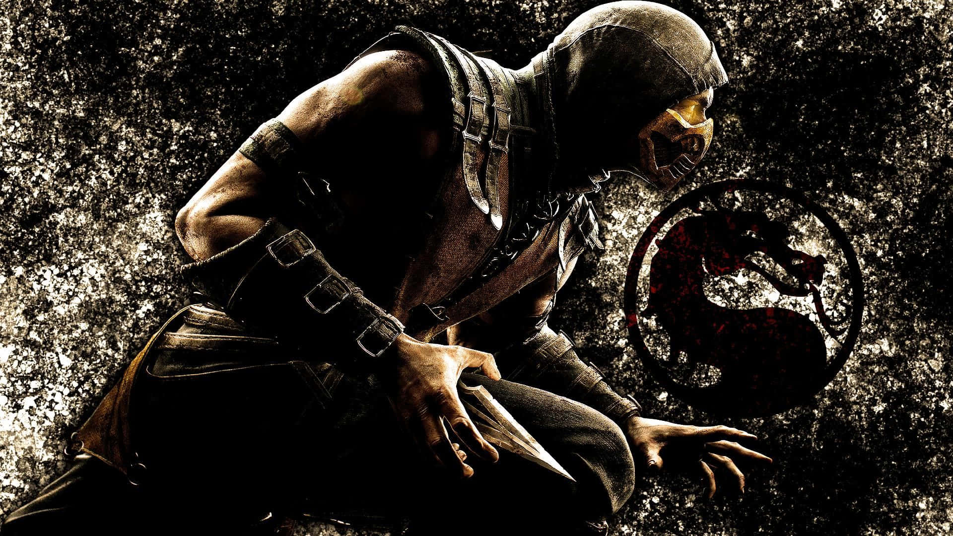 Mortal Kombat Scorpion, masked warrior, dark armor, Full HD Desktop Wallpaper