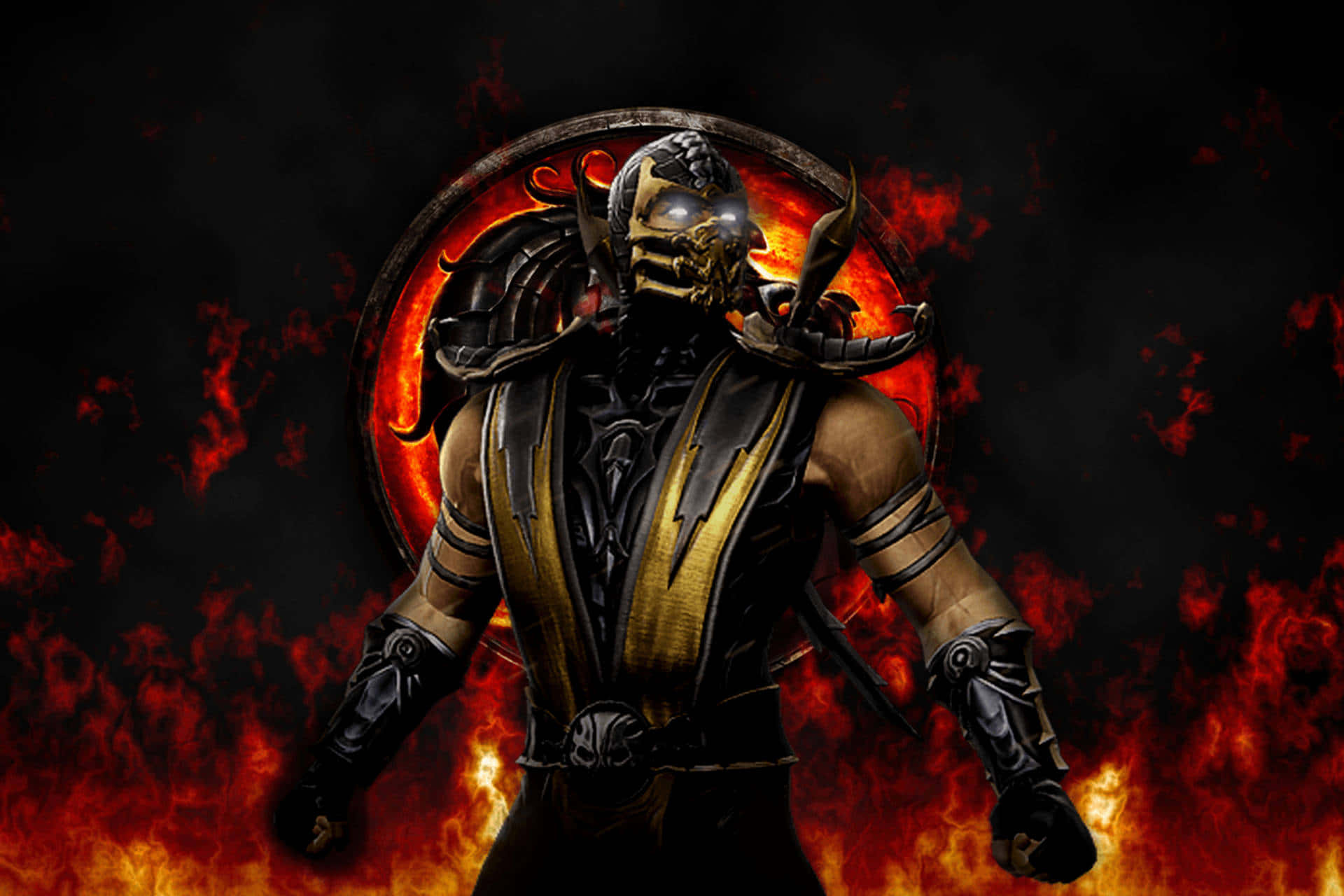 Mortal Kombat 2021, Scorpion, black and gold armor, Full HD Desktop Wallpaper