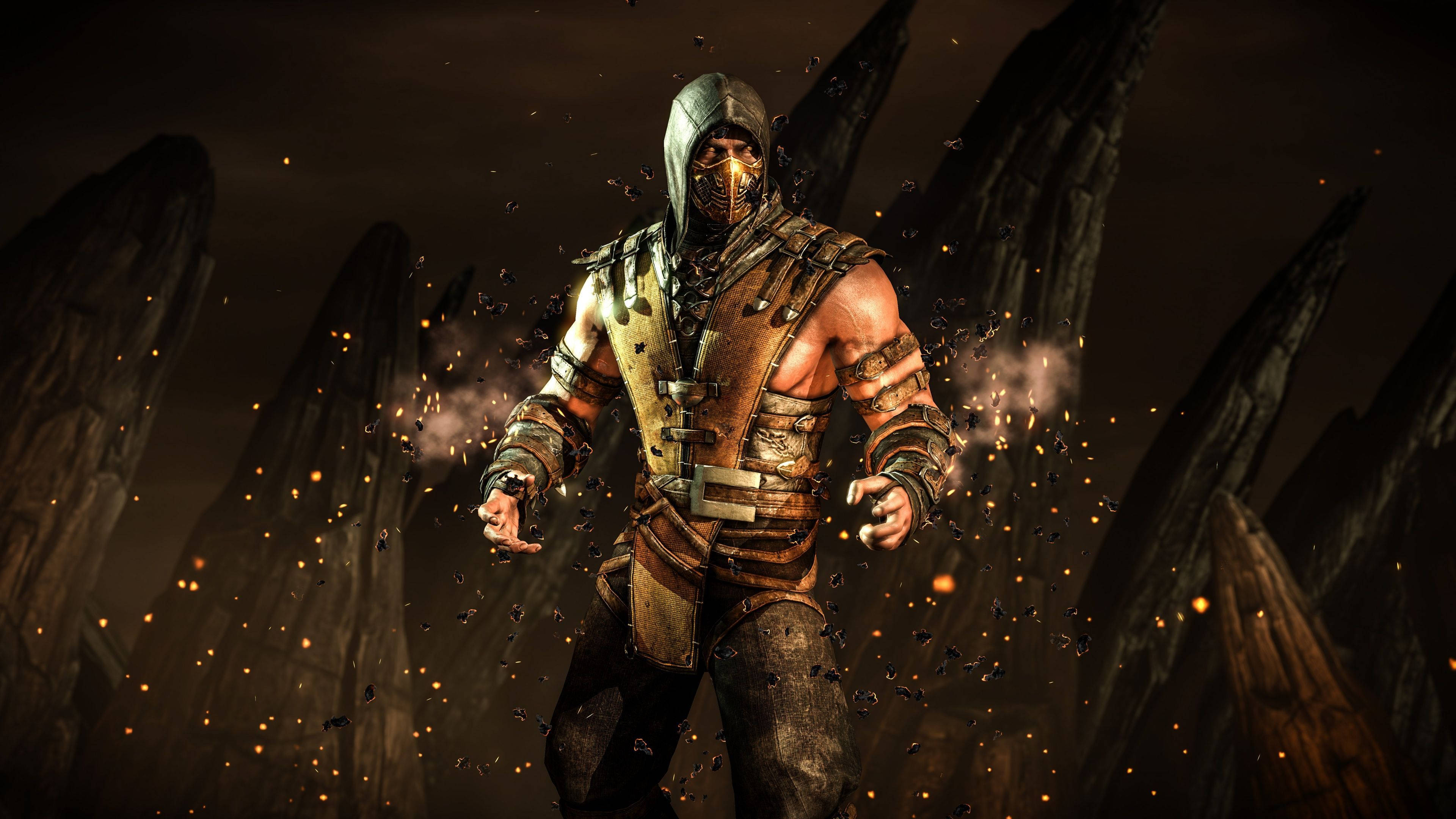 Mortal Kombat 11, Scorpion, hellfire, 4K Desktop Wallpaper