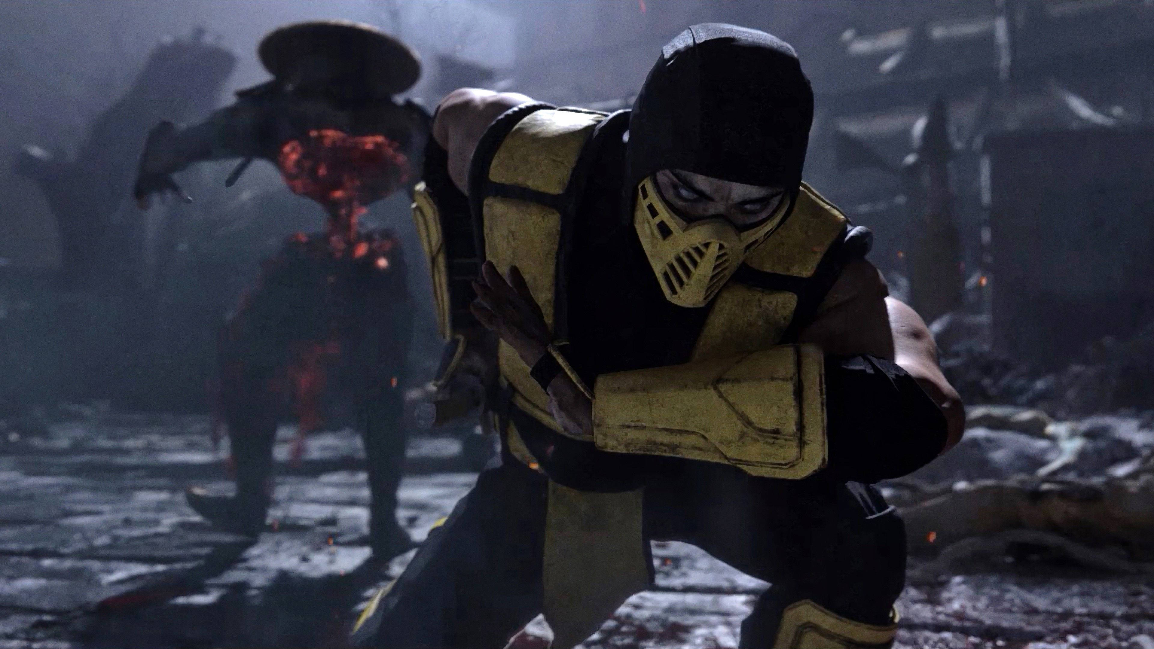 Mortal Kombat 11, Scorpion, yellow armor, 4K Desktop Wallpaper