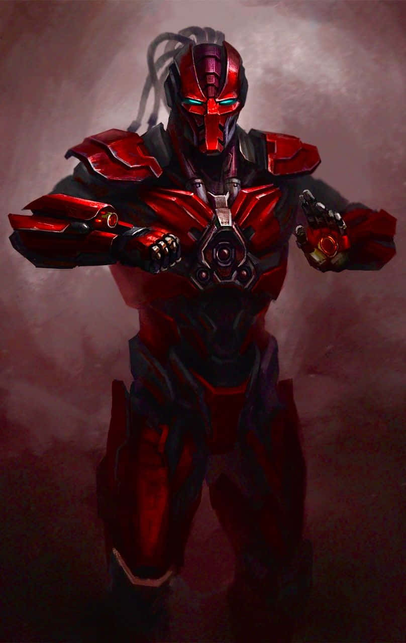 Mortal Kombat Sektor, red armored warrior, glowing eyes, HD Phone Wallpaper