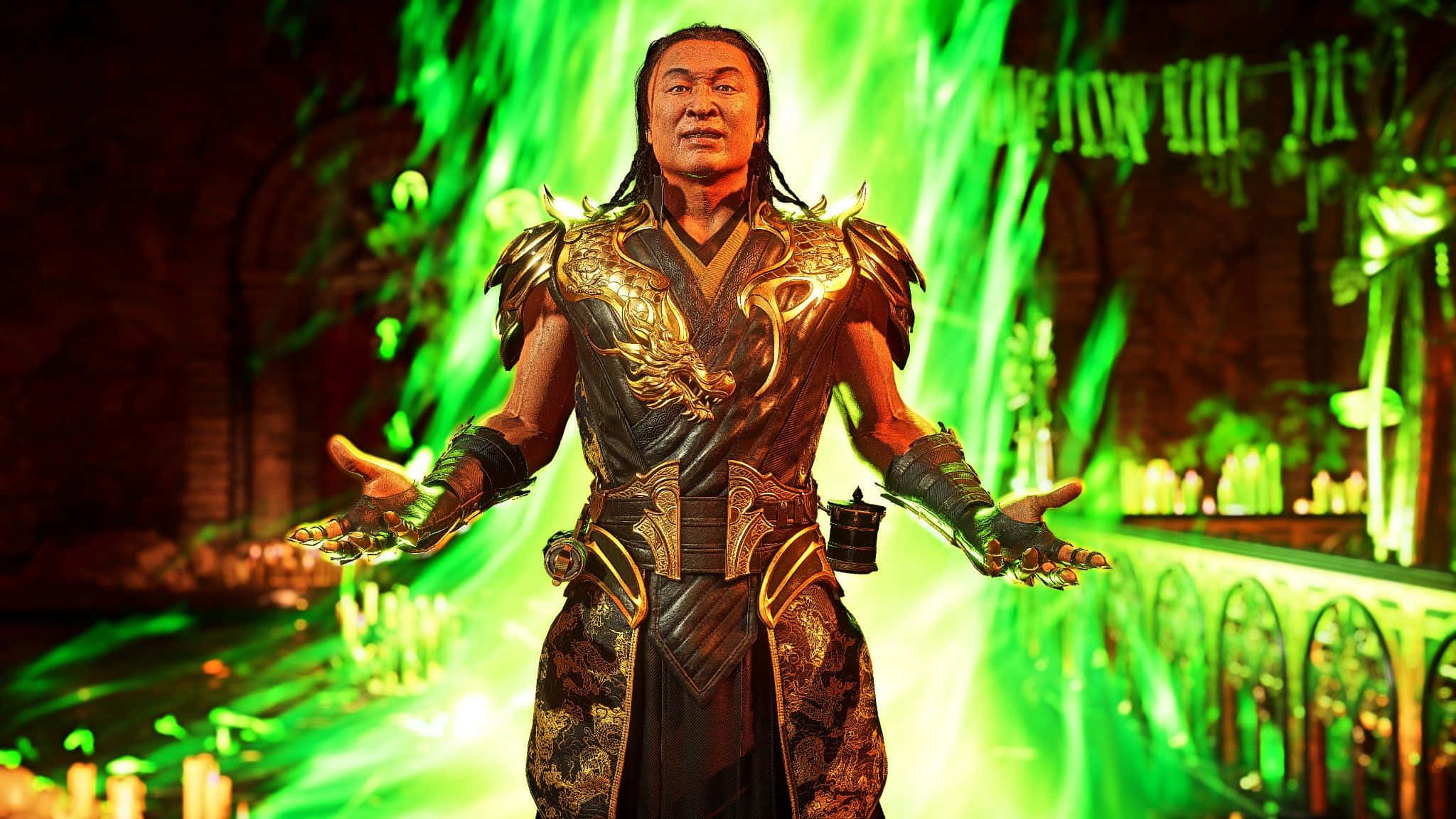 Mortal Kombat, Shang Tsung, golden armor, Full HD Desktop Wallpaper