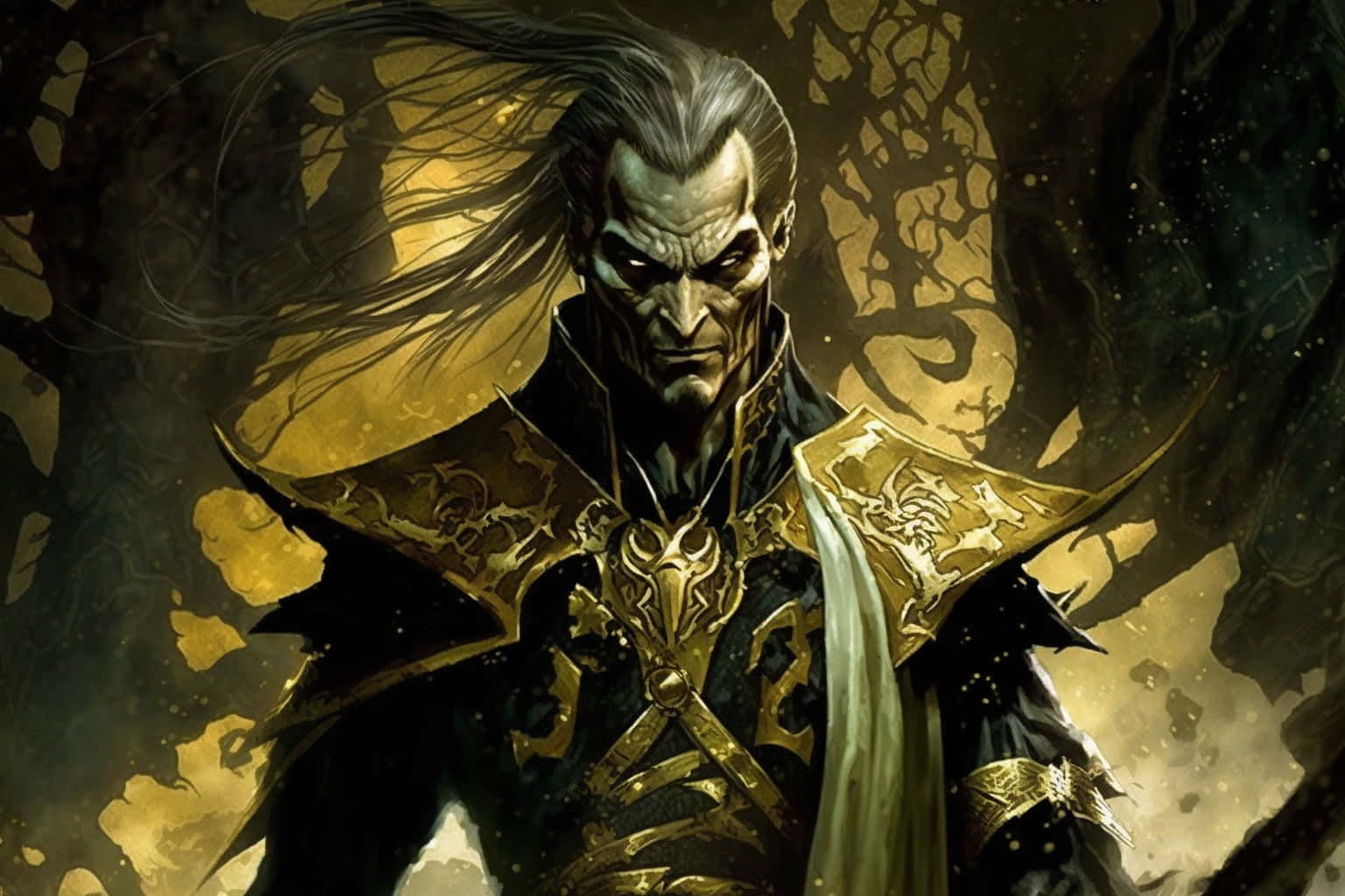 Mortal Kombat, Shang Tsung, golden armor, HD Desktop Wallpaper