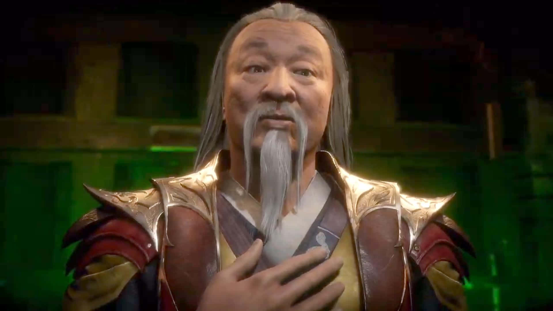 Shang Tsung, Mortal Kombat, golden and red armor, Full HD Desktop Wallpaper
