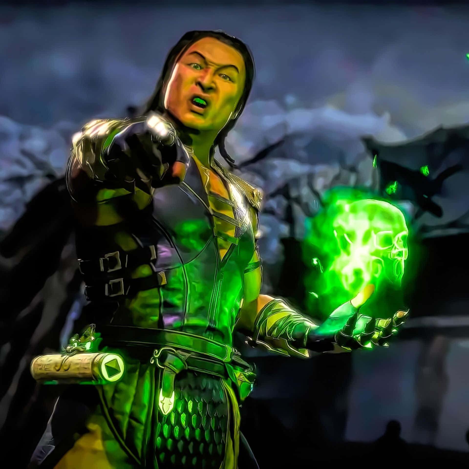 Mortal Kombat, Shang Tsung, green skull energy, Full HD Desktop Wallpaper