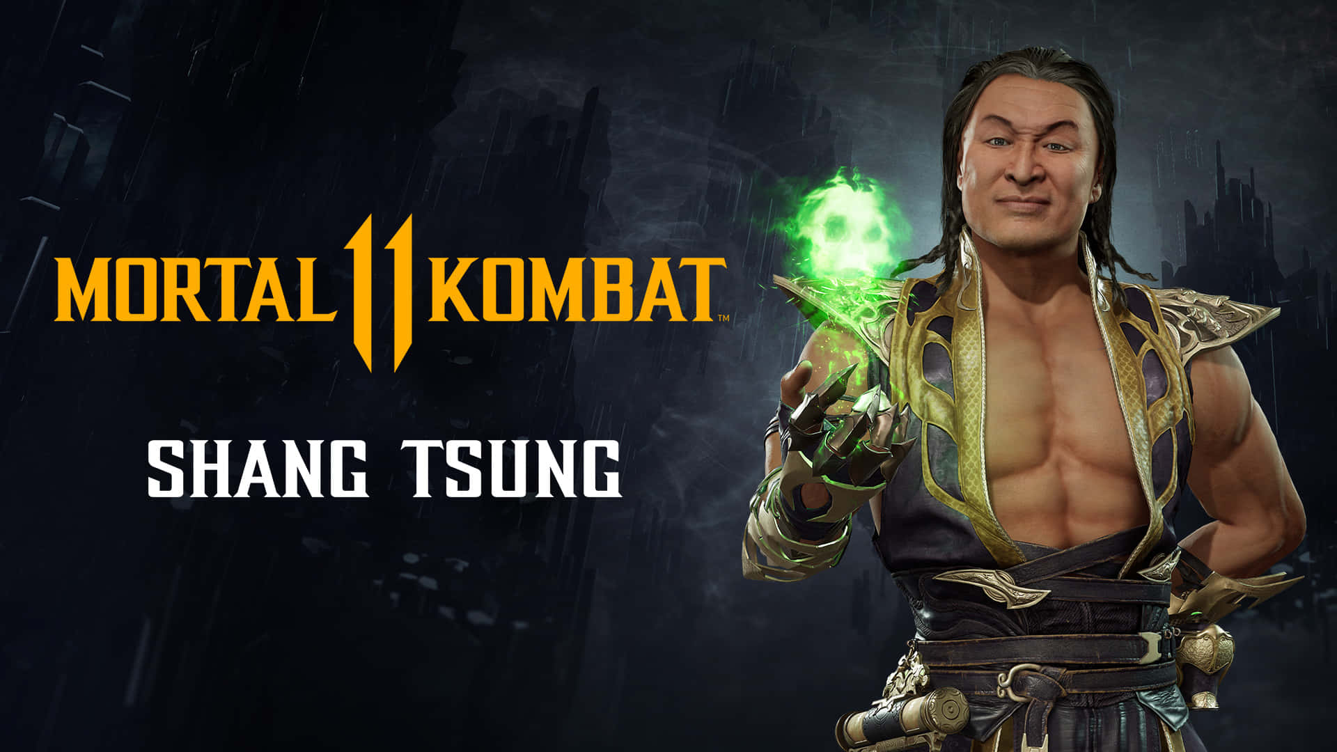 Shang Tsung, Mortal Kombat, glowing green orb, Full HD Desktop Wallpaper