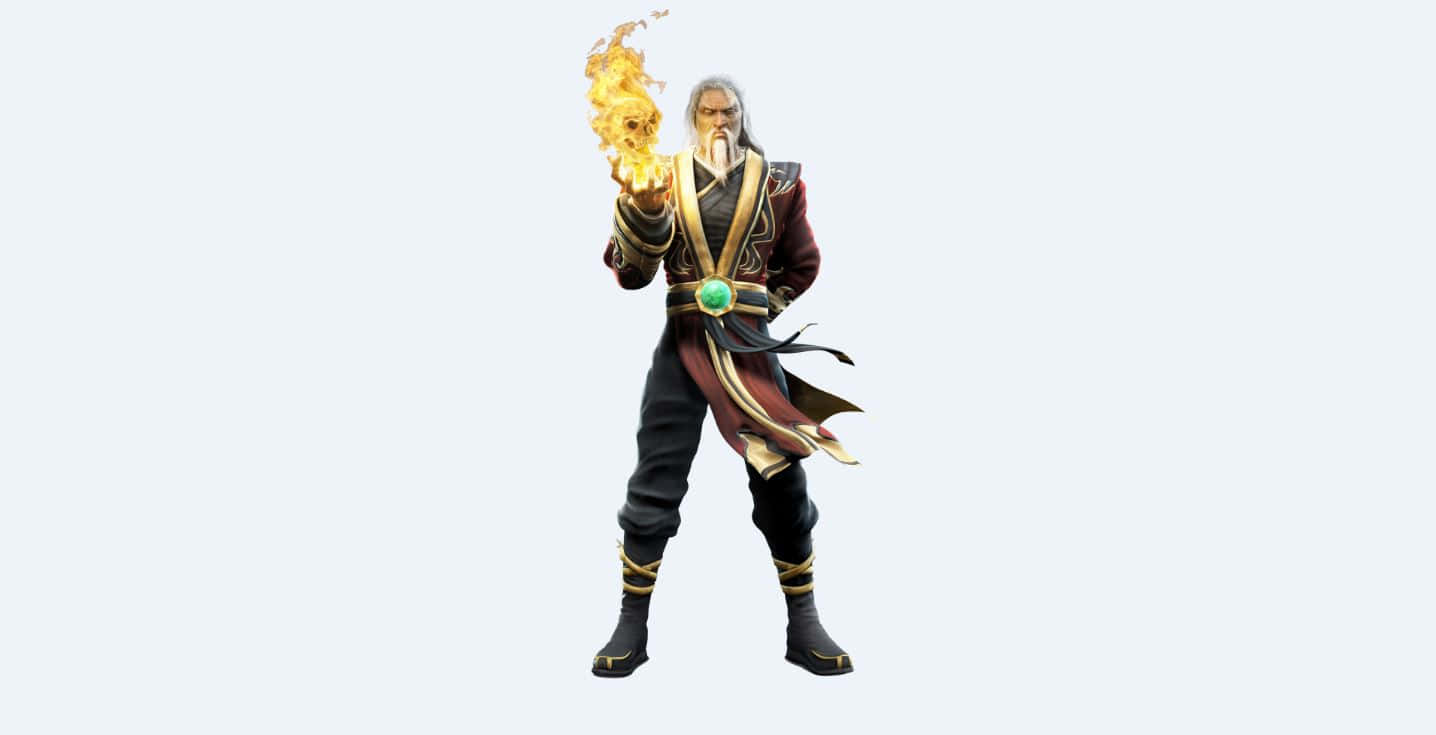 Shang Tsung, Mortal Kombat, red and gold robes, HD Desktop Wallpaper