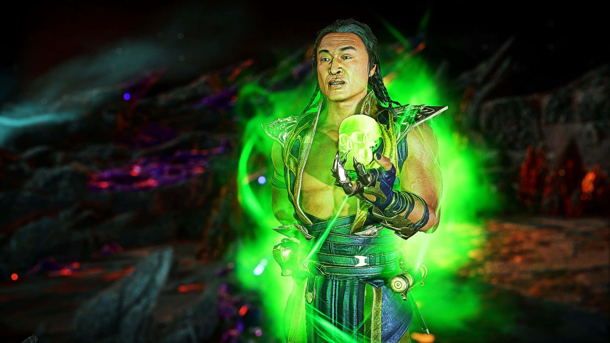 Mortal Kombat, Shang Tsung, glowing green energy, Full HD Desktop Wallpaper