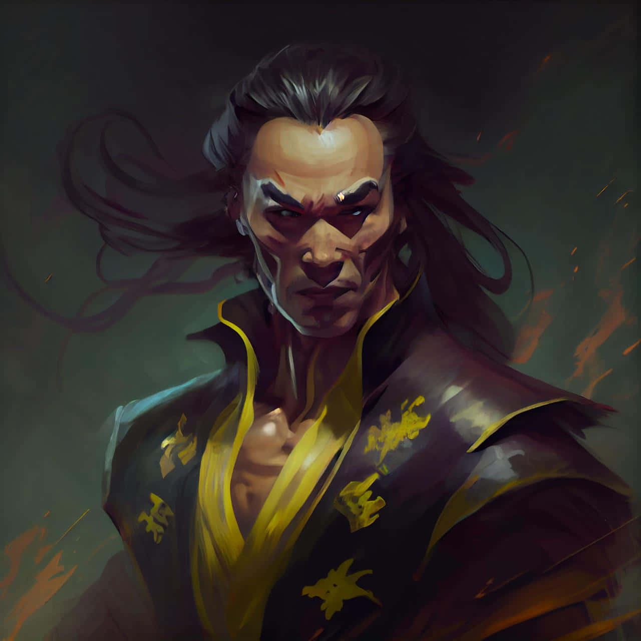 Mortal Kombat, Shang Tsung, dark, fiery atmosphere, HD Desktop Wallpaper