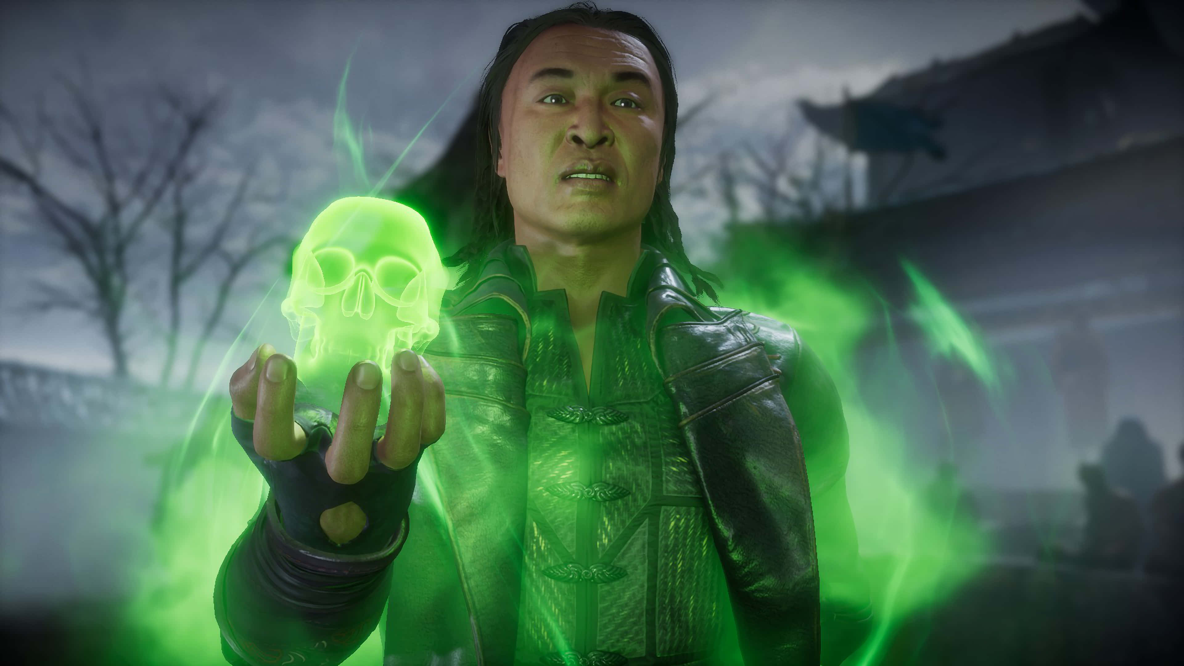 Mortal Kombat, Shang Tsung, glowing green skull, 4K Desktop Wallpaper