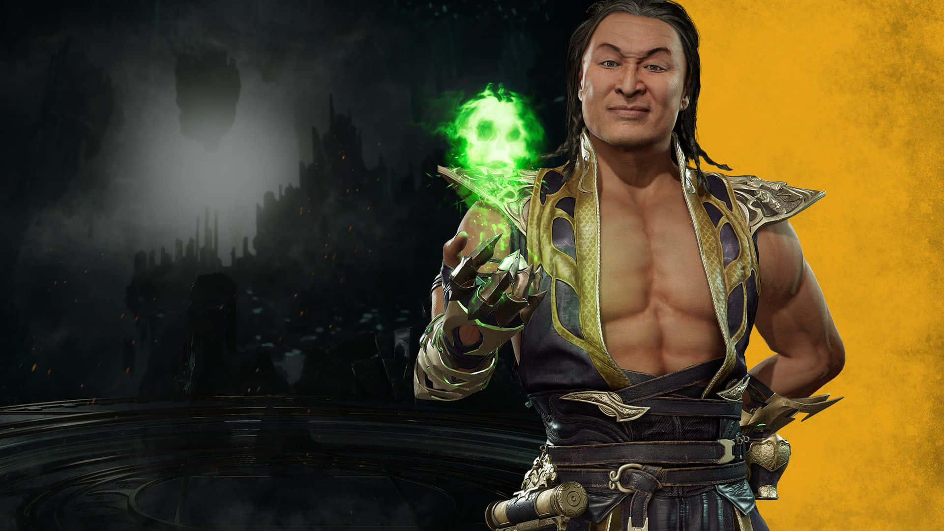 Mortal Kombat, Shang Tsung, glowing green skull orb, Full HD Desktop Wallpaper