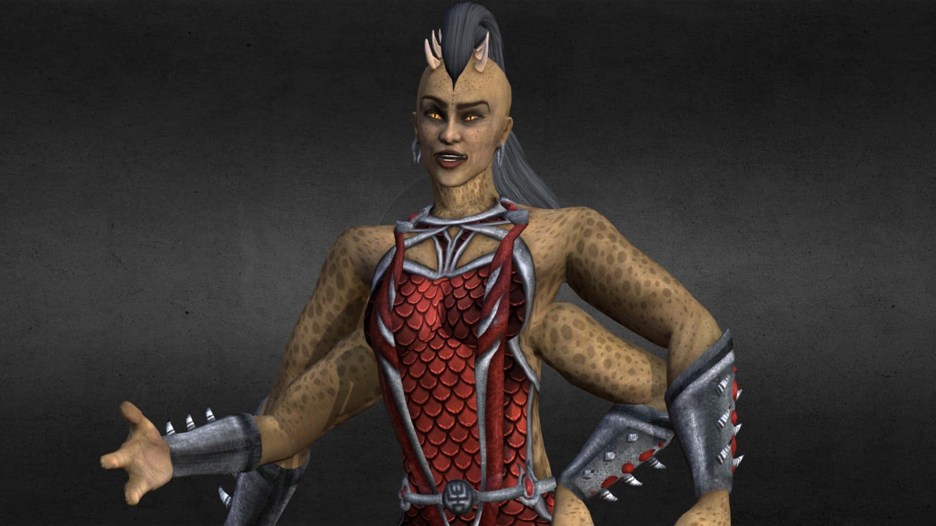 Mortal Kombat, Sheeva, red scale armor, Full HD Desktop Wallpaper