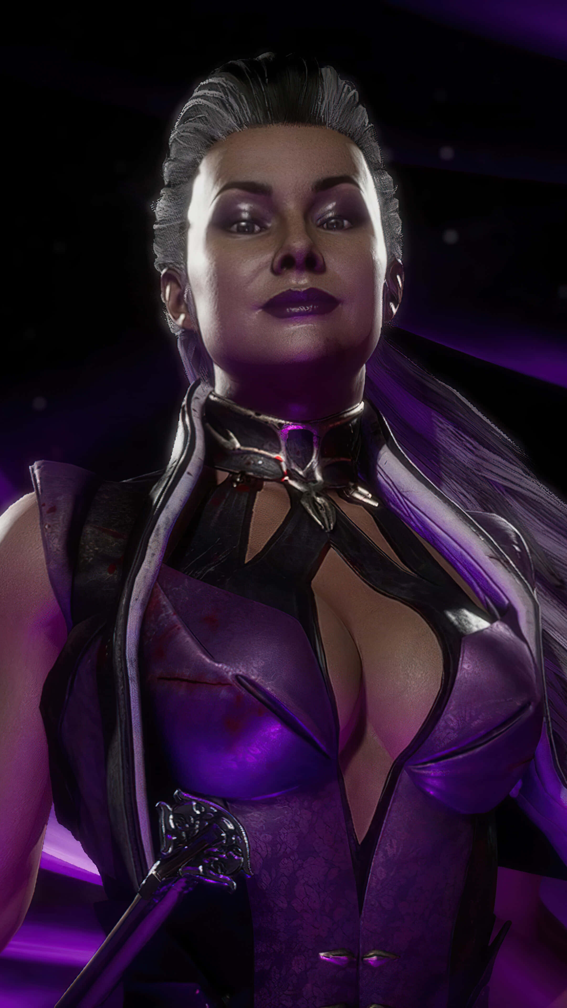 Mortal Kombat, Sindel, silver hair, 4K Phone Wallpaper