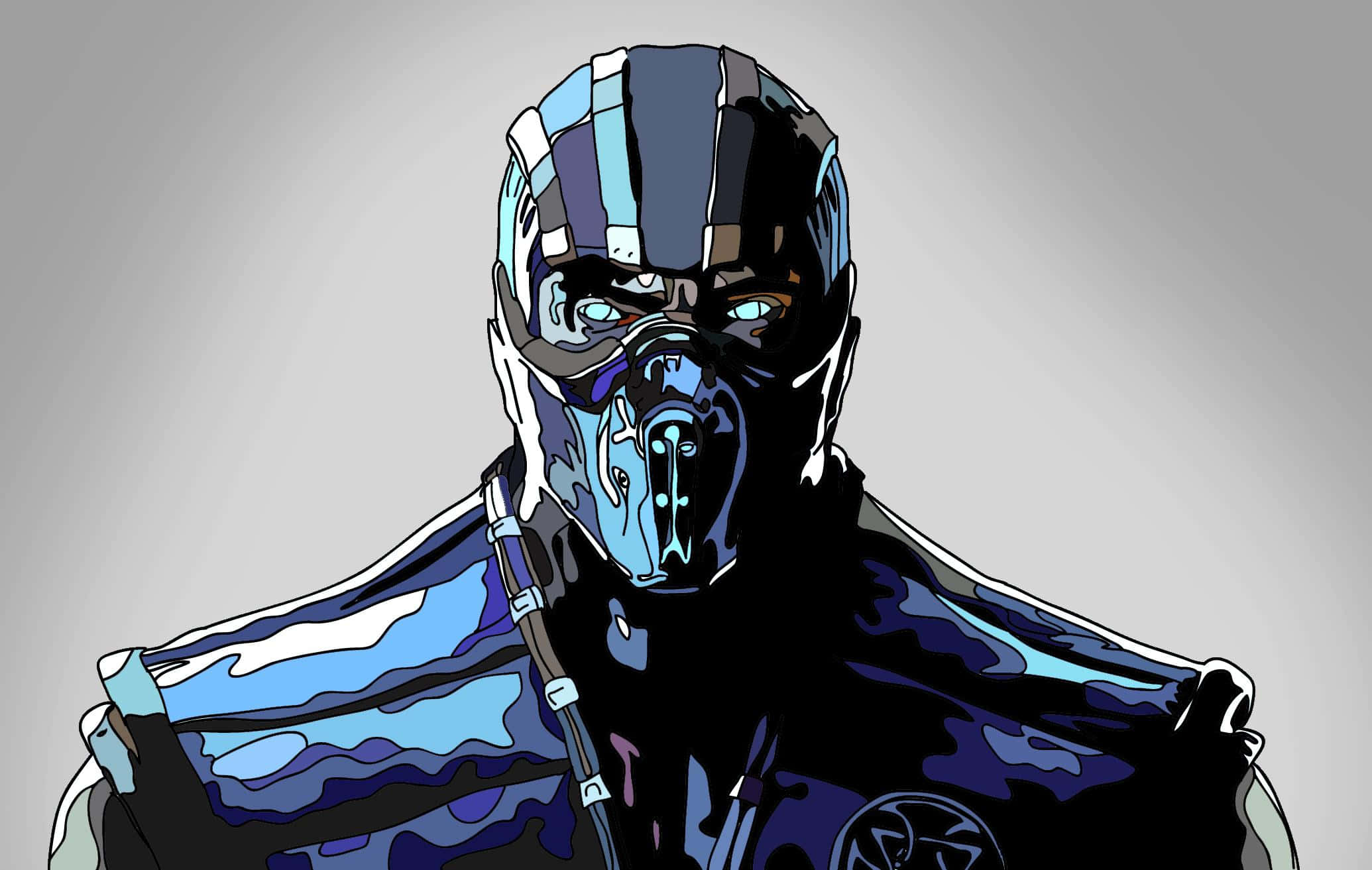 Mortal Kombat Sub-zero, blue and black armor, masked warrior, Full HD Desktop Wallpaper