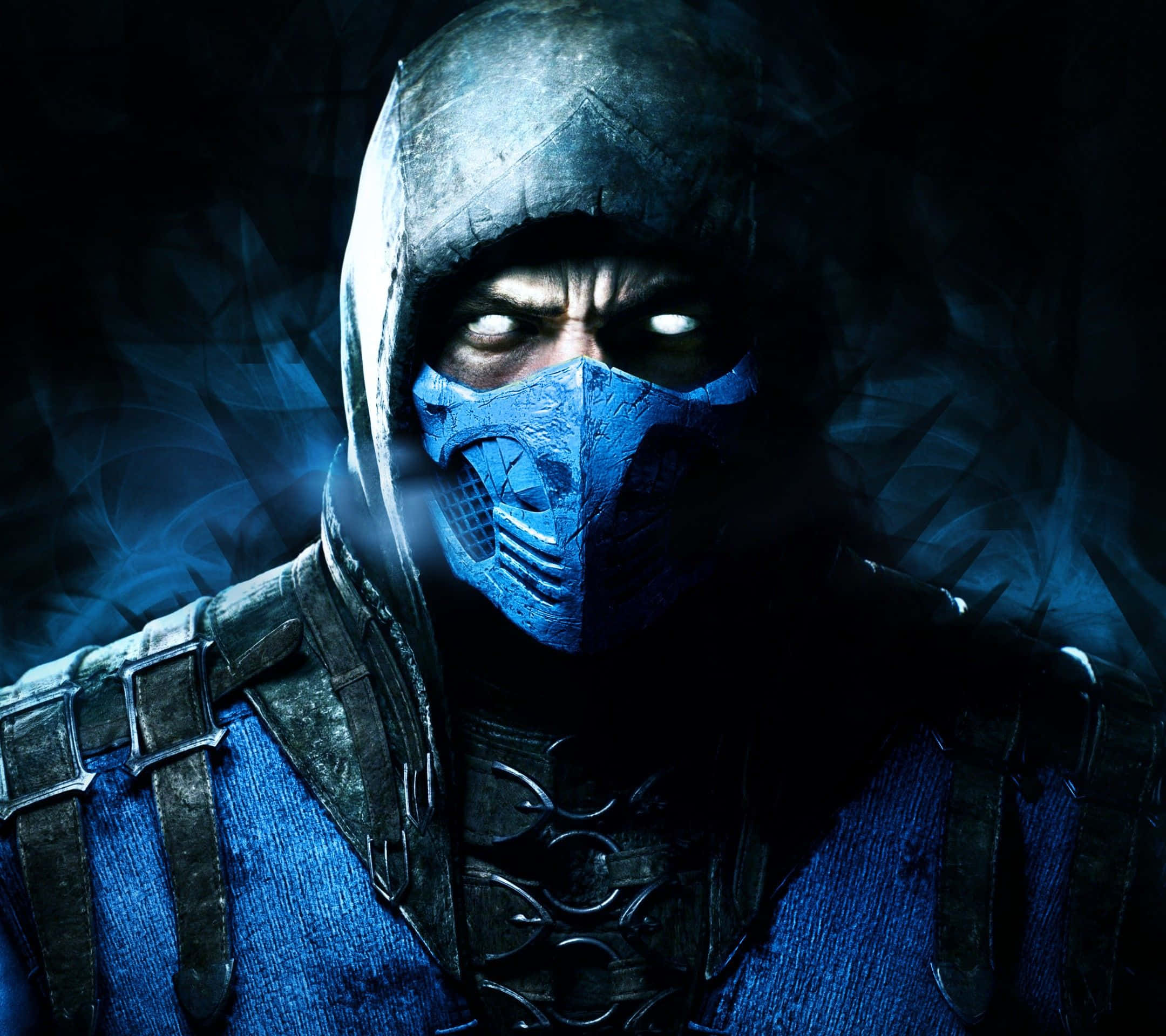 Mortal Kombat Sub-zero, hooded warrior, glowing eyes, Full HD Desktop Wallpaper