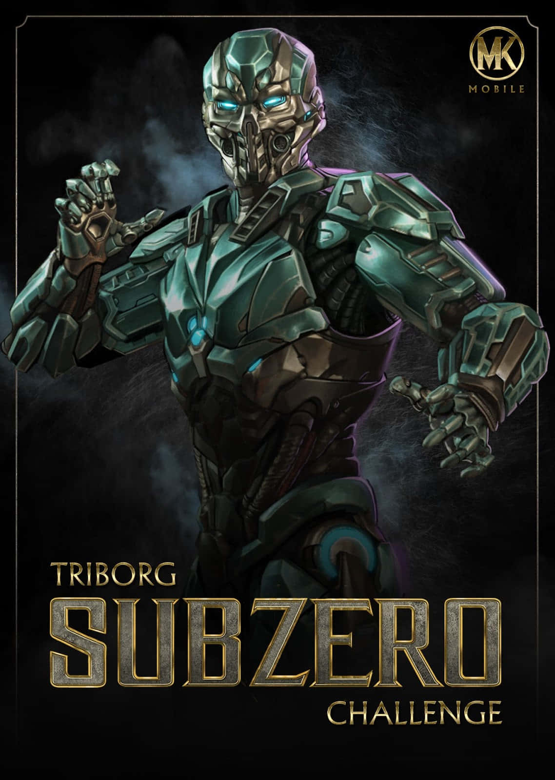 Mortal Kombat Triborg, glowing blue eyes, cybernetic hands, HD Phone Wallpaper