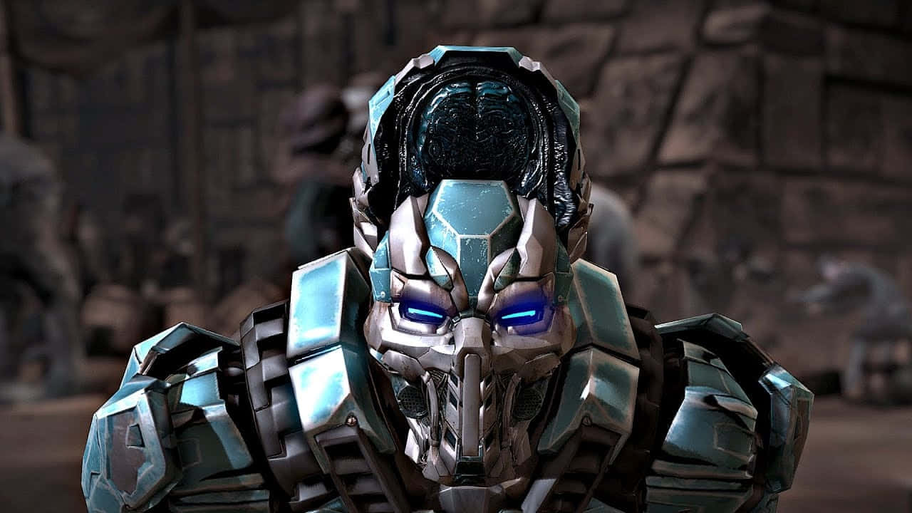 Mortal Kombat Triborg, glowing blue eyes, metallic armor, HD Desktop Wallpaper