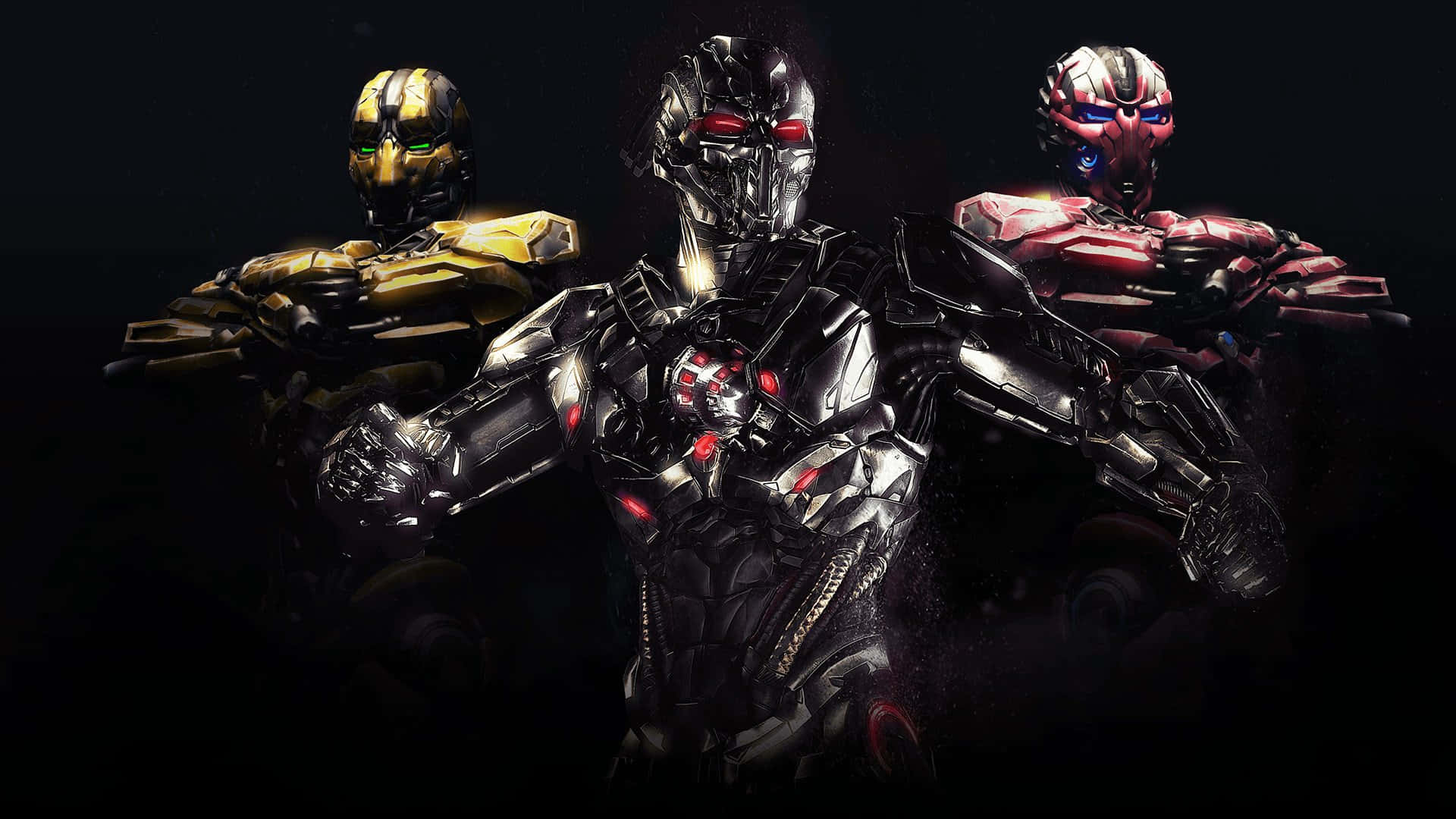 Mortal Kombat Triborg, glowing eyes, armored robotic warriors, Full HD Desktop Wallpaper