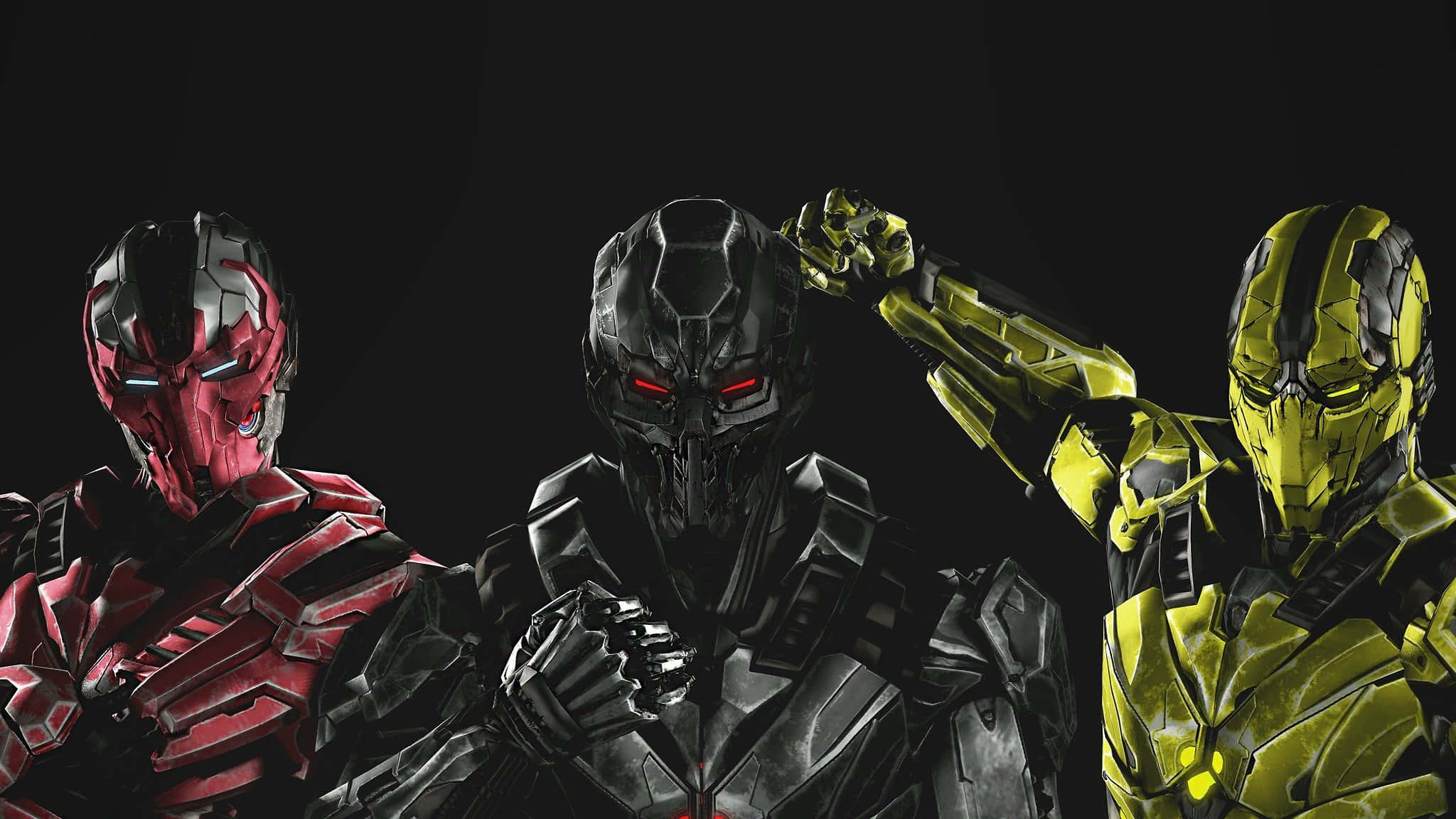 Mortal Kombat Triborg, Triborg, glowing red eyes, Full HD Desktop Wallpaper