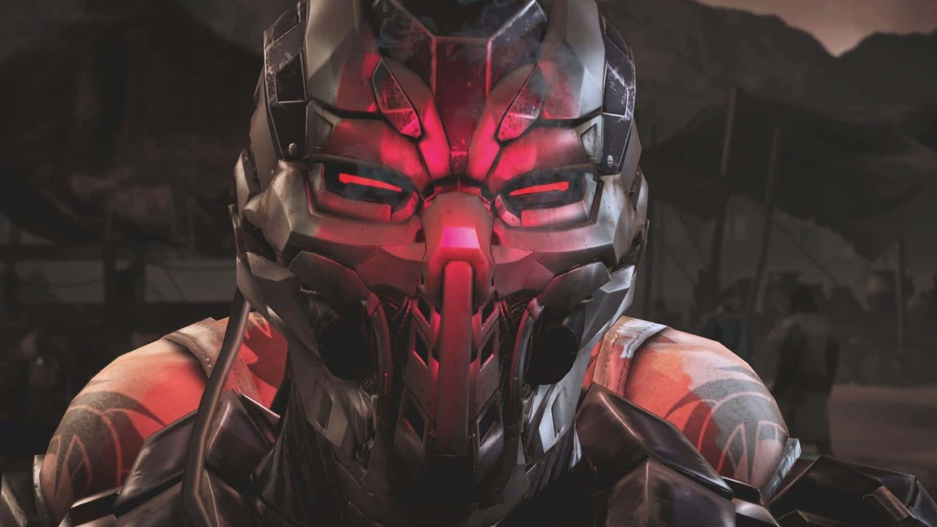 Mortal Kombat Triborg, glowing red eyes, intricate metallic armor, Full HD Desktop Wallpaper