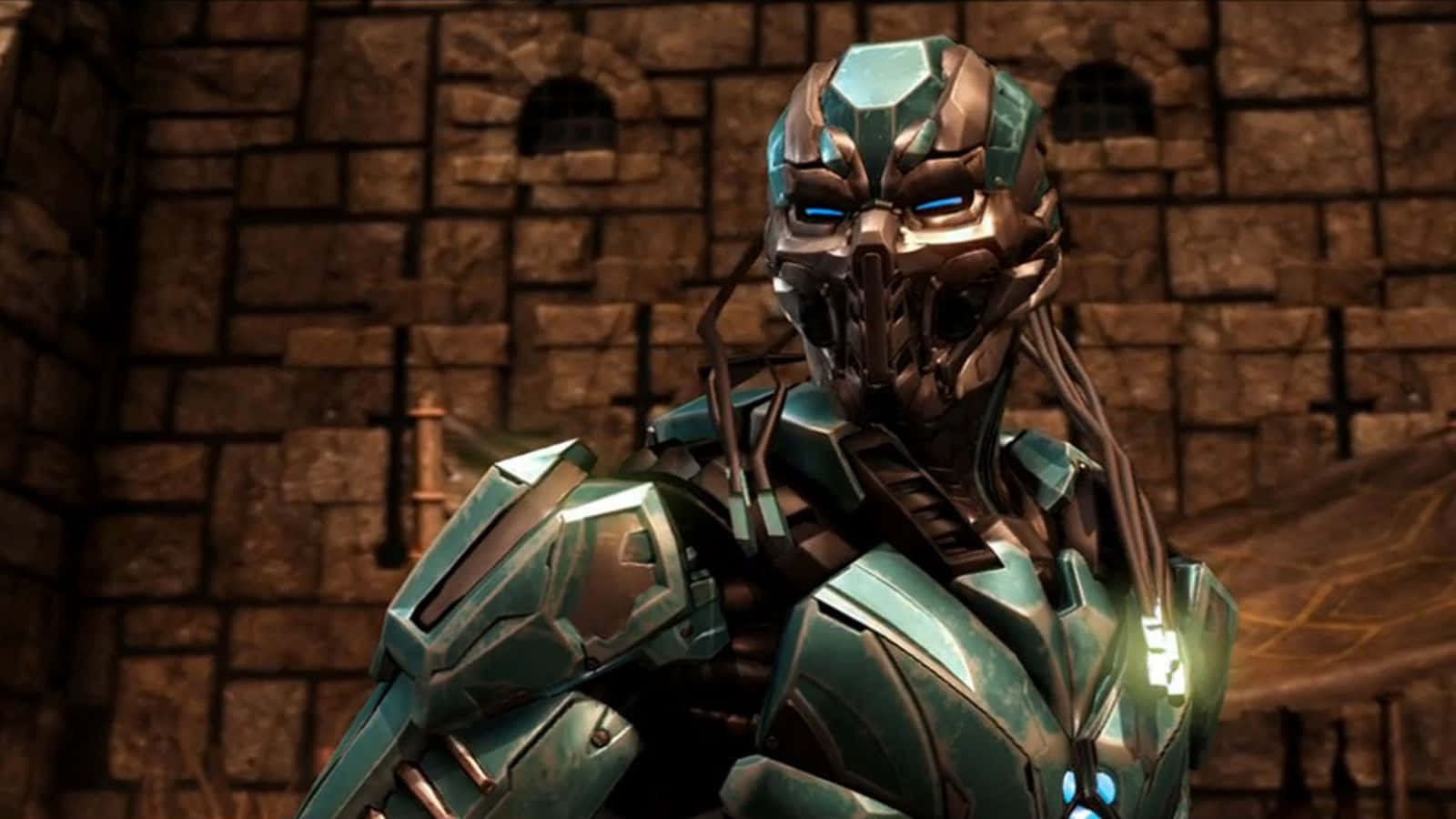 Mortal Kombat Triborg, Triborg, glowing blue eyes, HD Desktop Wallpaper