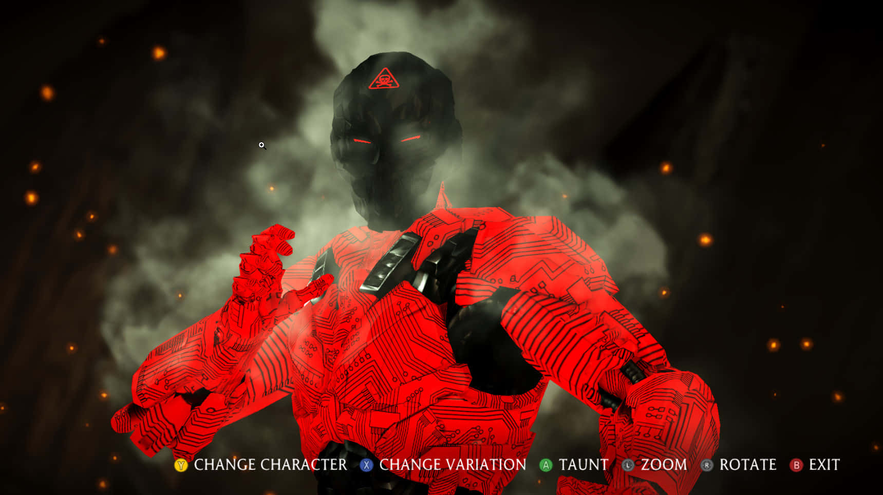 Mortal Kombat Triborg, red circuit-board armor, glowing red eyes, HD Desktop Wallpaper