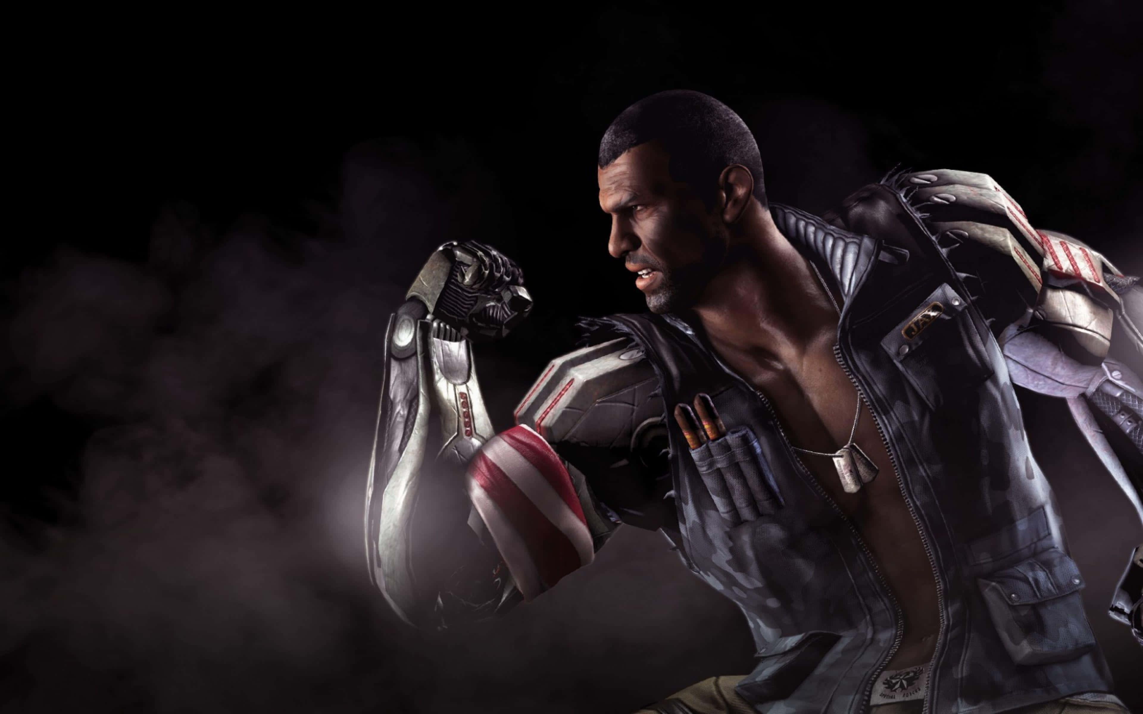 Mortal Kombat X, muscular man, leather vest, 4K Desktop Wallpaper