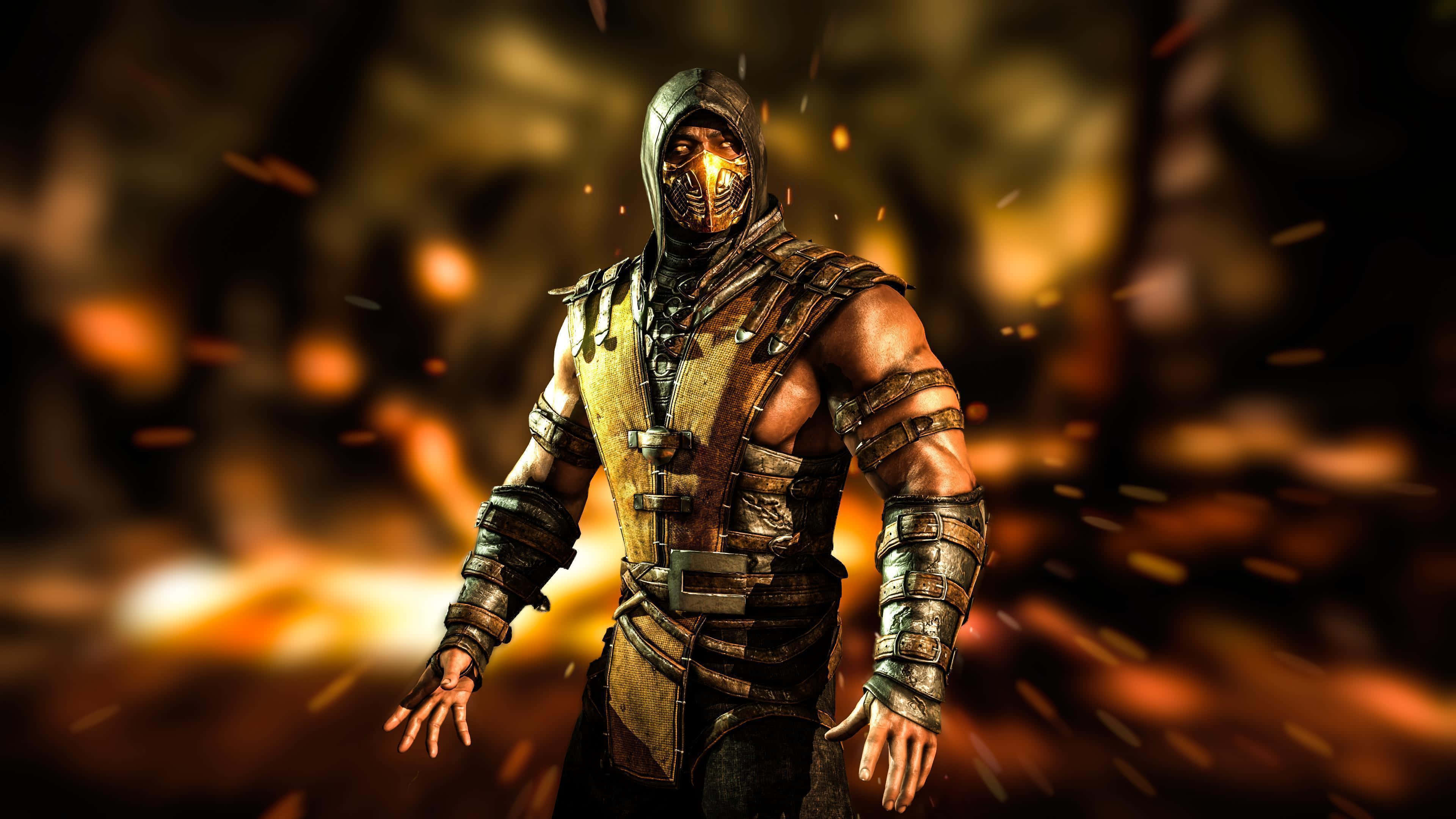 Mortal Kombat X, masked warrior, armored attire, 4K Desktop Wallpaper