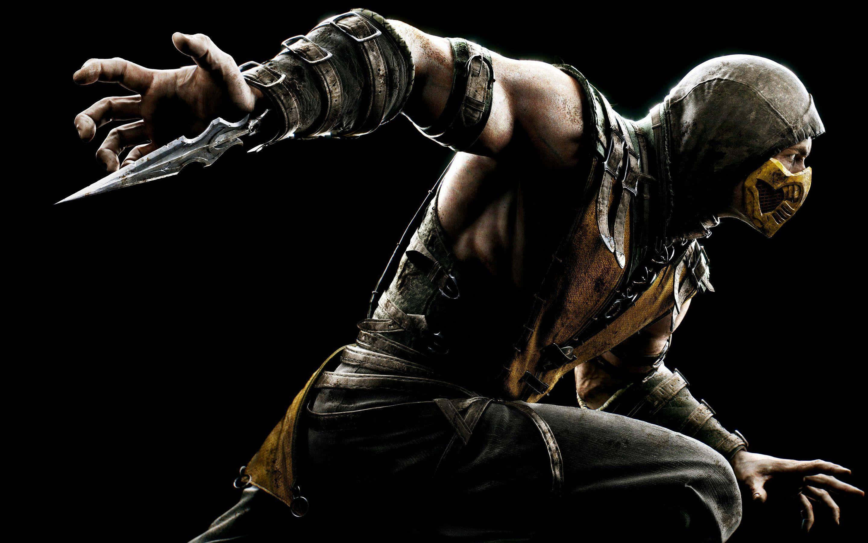 Mortal Kombat X, muscular masked warrior, dark armor, 2K Desktop Wallpaper