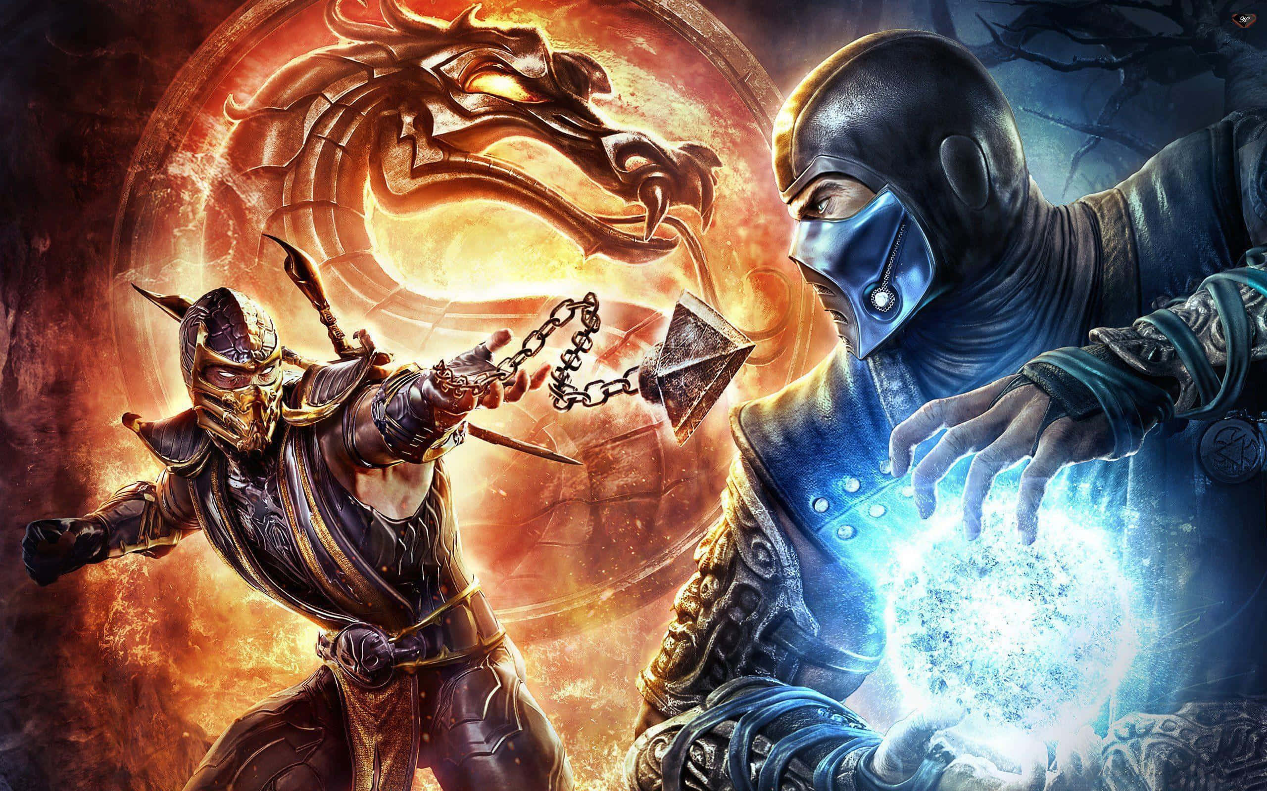 Mortal Kombat X, warriors, fiery combat, 2K Desktop Wallpaper