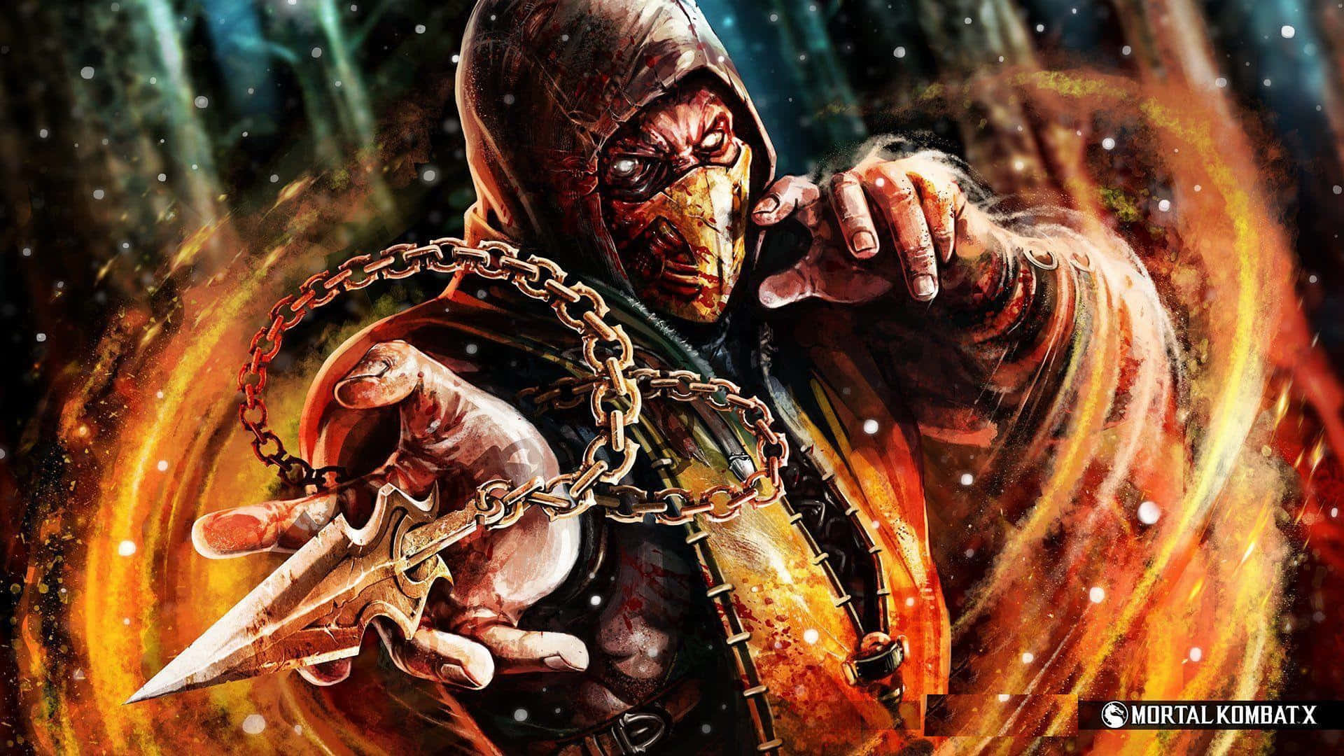 Mortal Kombat X, hooded warrior, masked face, Full HD Desktop Wallpaper