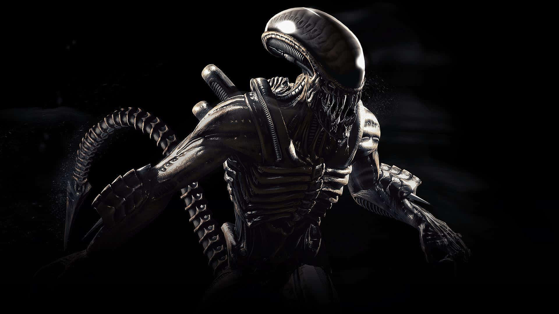 Mortal Kombat X, biomechanical armor, long tail, Full HD Desktop Wallpaper