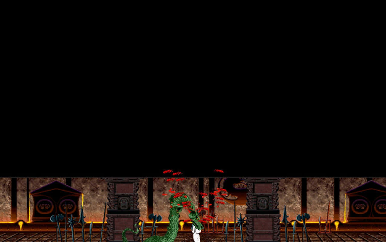 Mortal Kombat, green dragon, red accents, HD Desktop Wallpaper