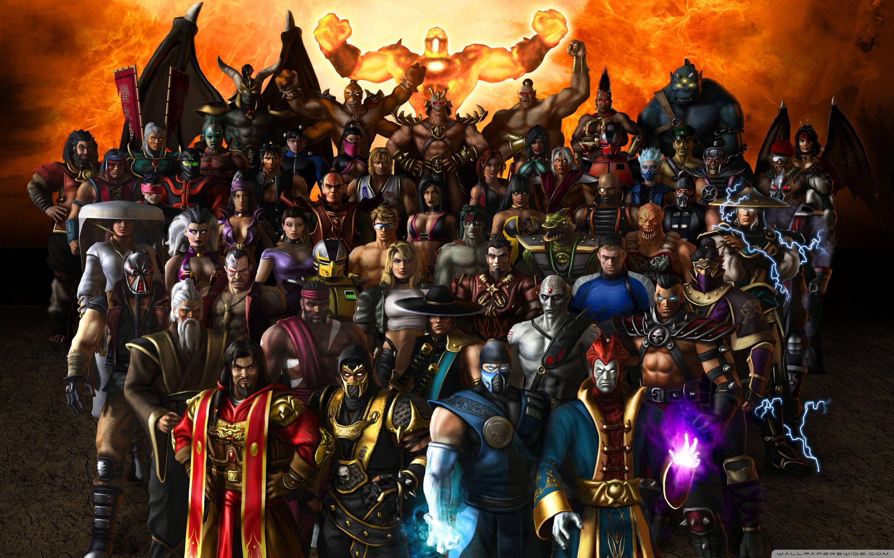 Mortal Kombat, playable fighters, fantasy fighters, 2K Desktop Wallpaper