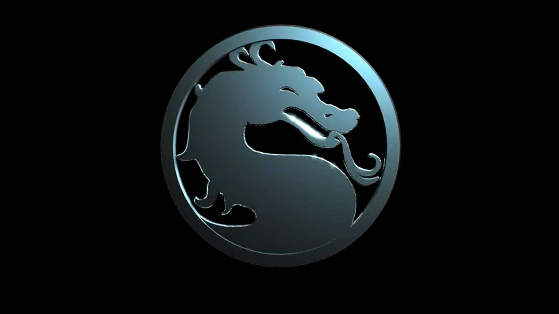 Mortal Kombat, silver logo, metallic dragon head emblem, Full HD Desktop Wallpaper