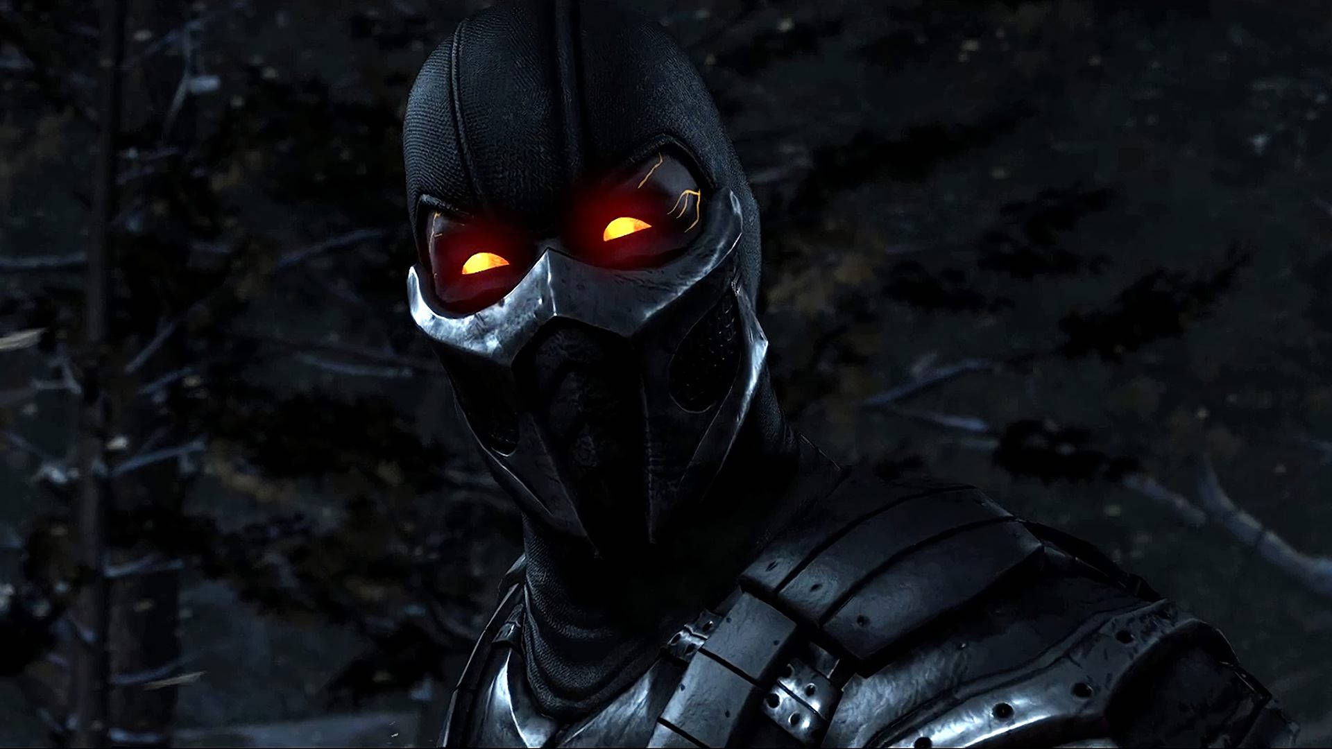 Smoke, Mortal Kombat, glowing red eyes, Full HD Desktop Wallpaper