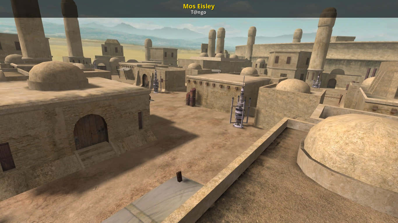 Mos Eisley, desert town, sandy domed buildings, HD Desktop Wallpaper