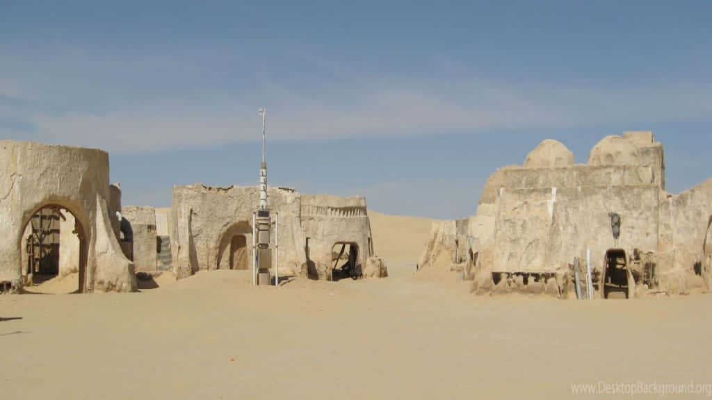 Mos Eisley, desert ruins, sandy structures, SD Desktop Wallpaper
