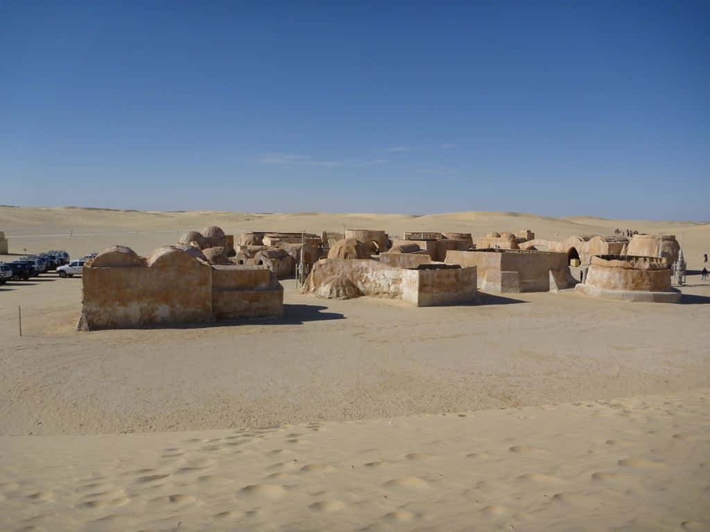Mos Eisley, dome-shaped structures, desert landscape, SD Desktop Wallpaper