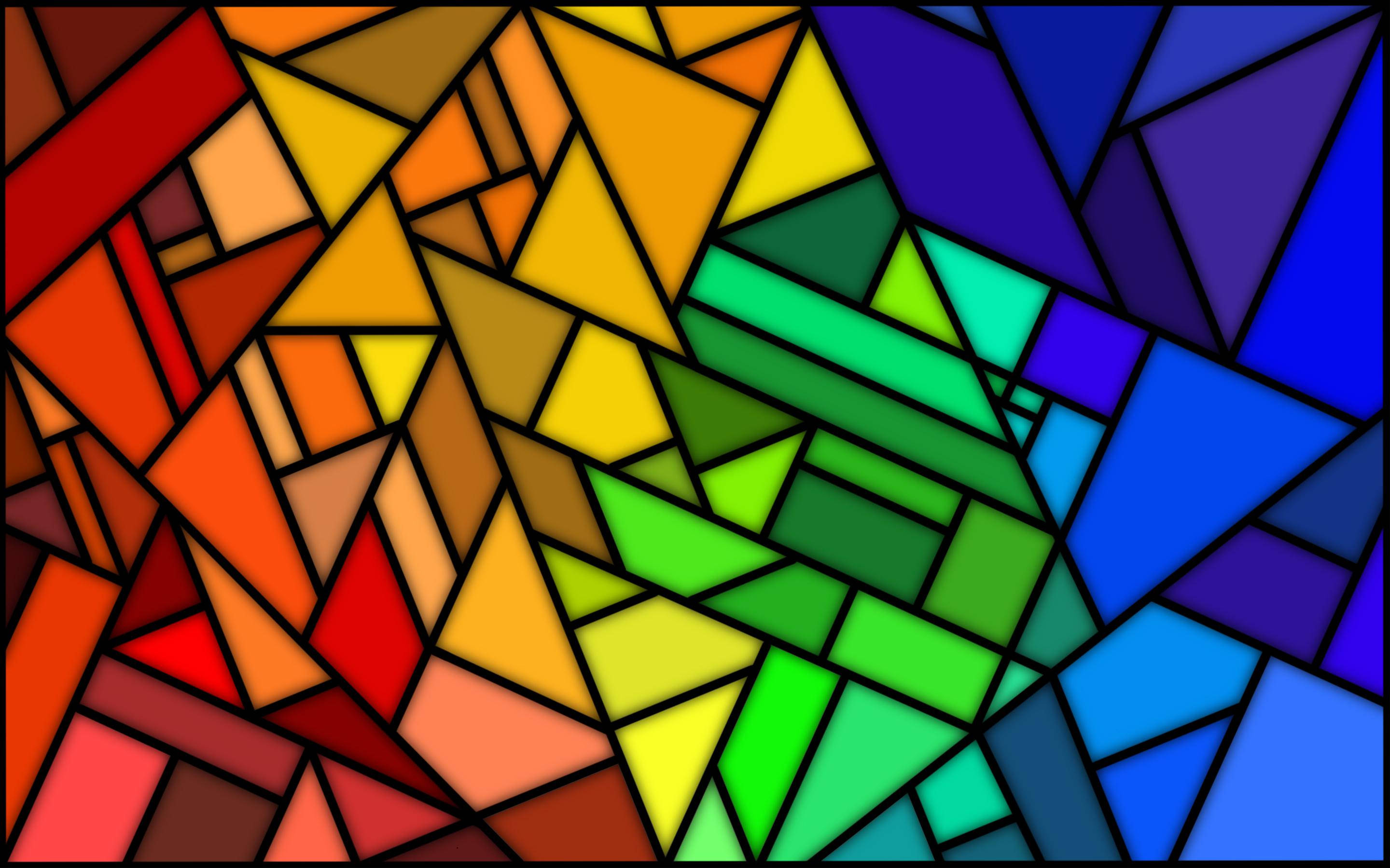 stained glass, polygonal mosaic, warm reds, 2K Desktop Wallpaper