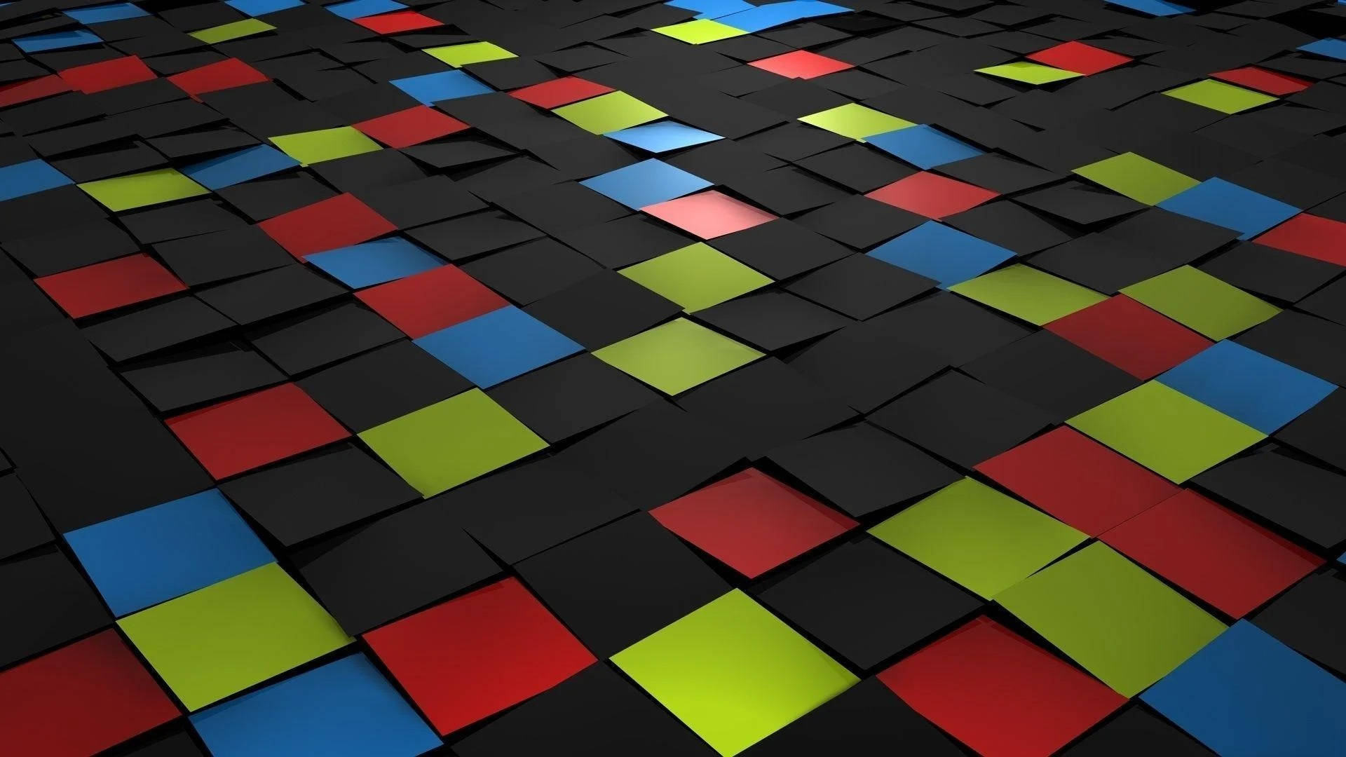 Paper Mosaic, red, blue, Full HD Desktop Wallpaper