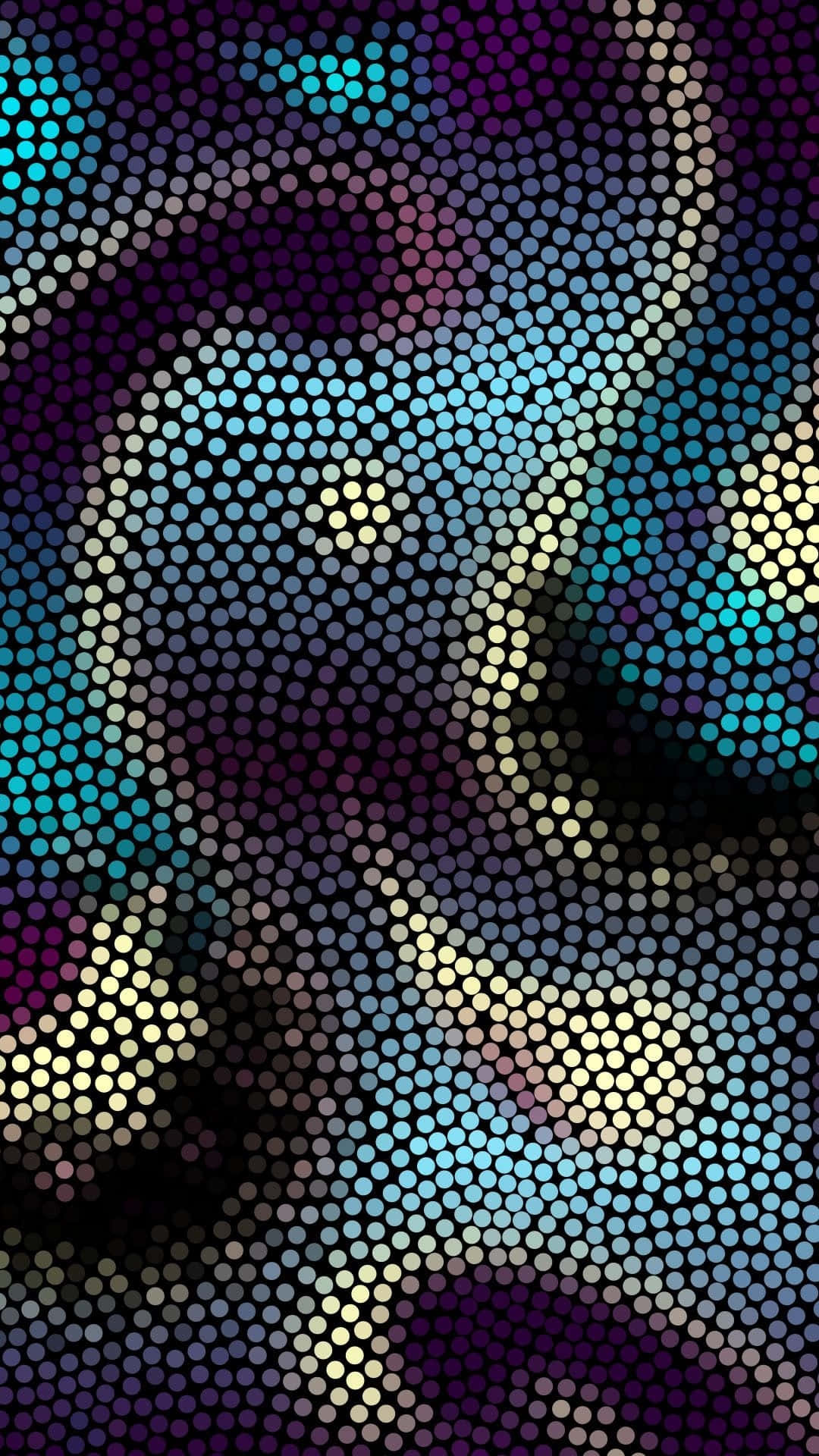 abstract dot mosaic pattern, glowing dots, blues purples and golds, Full HD Phone Wallpaper