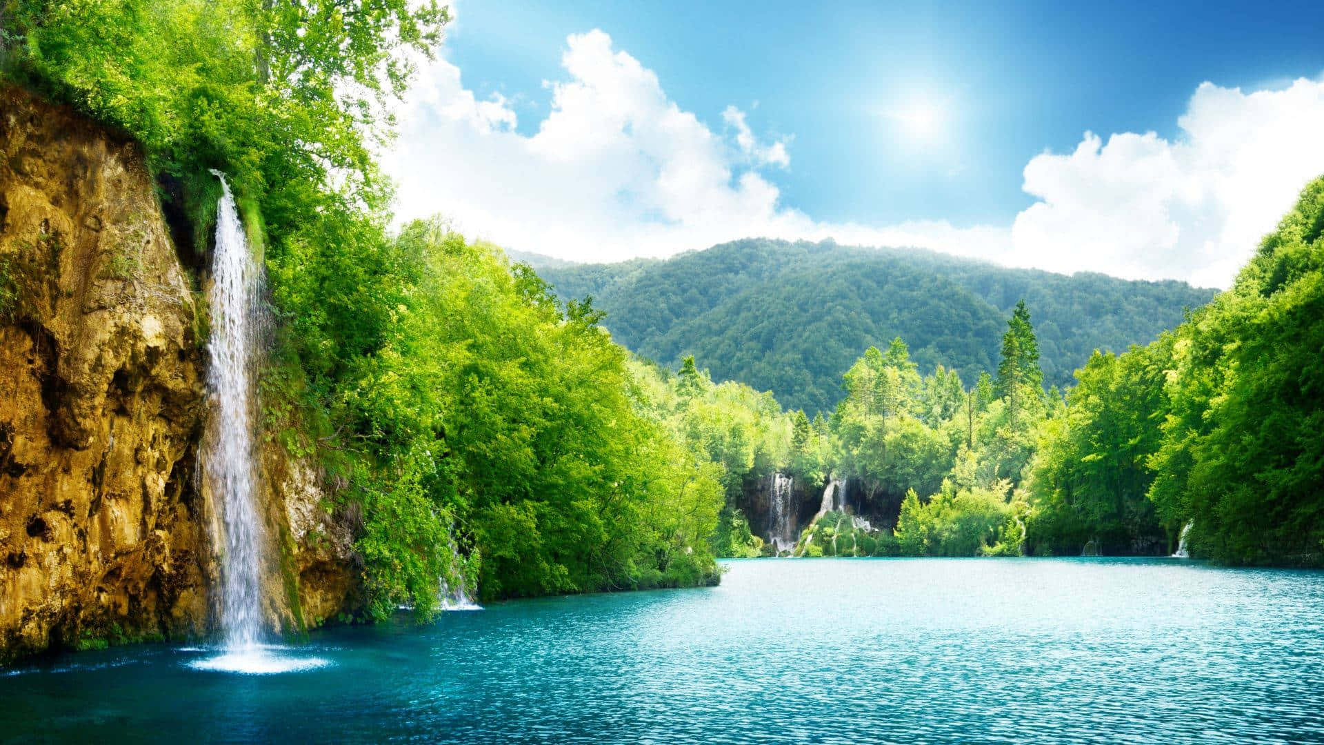 1920 x 1080, nature desktop, waterfall, Full HD Desktop Wallpaper