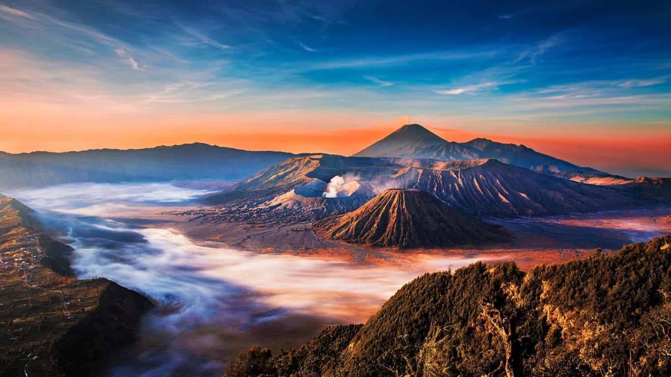 1366x768, HD desktop, volcanic landscape, HD Desktop Wallpaper