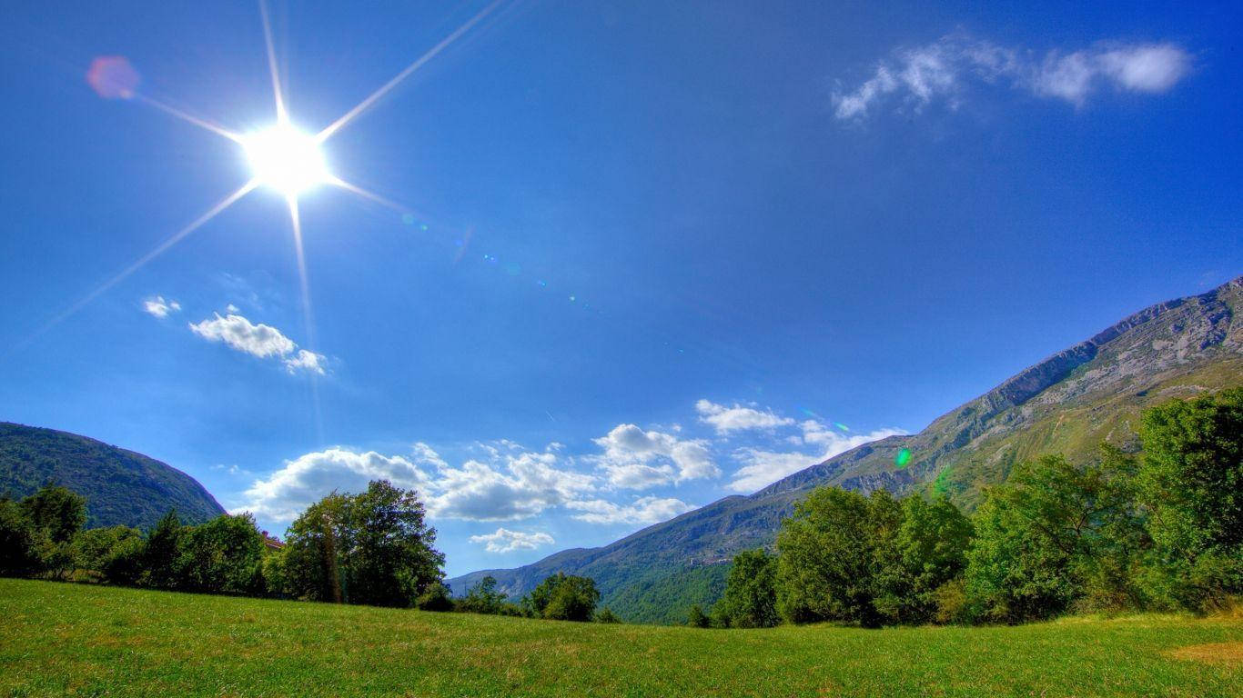spring landscape, lush green valley, forested mountains, HD Desktop Wallpaper