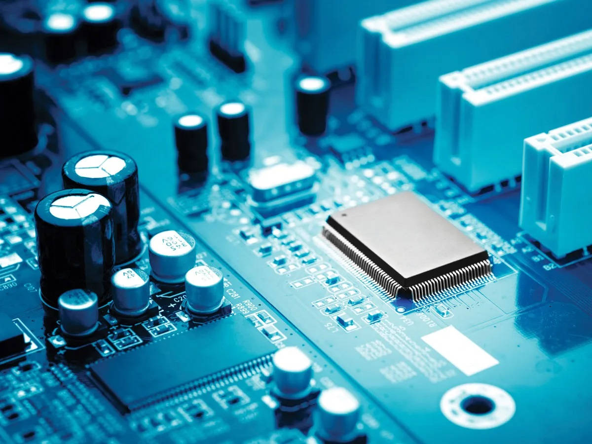 blue motherboard bios, circuit board, capacitors, SD Desktop Wallpaper