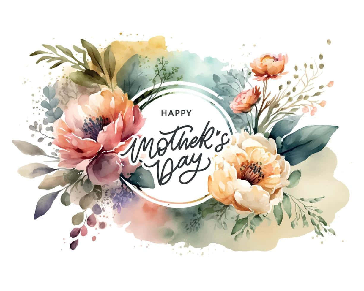 Happy Mother's Day, peach, cream, SD Desktop Wallpaper